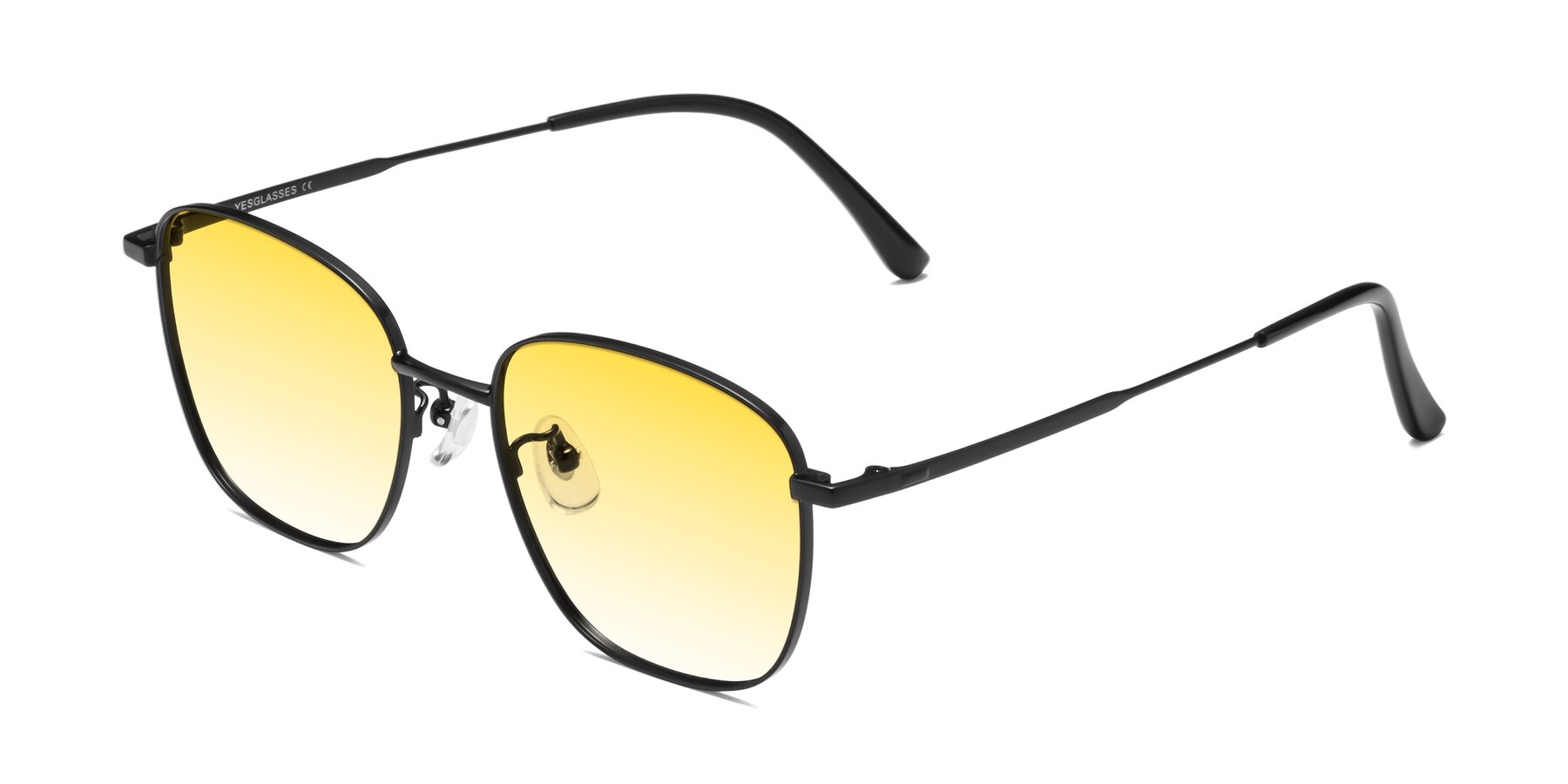 Angle of Tim in Black with Yellow Gradient Lenses