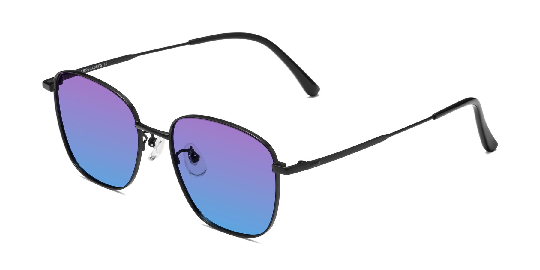 Angle of Tim in Black with Purple / Blue Gradient Lenses