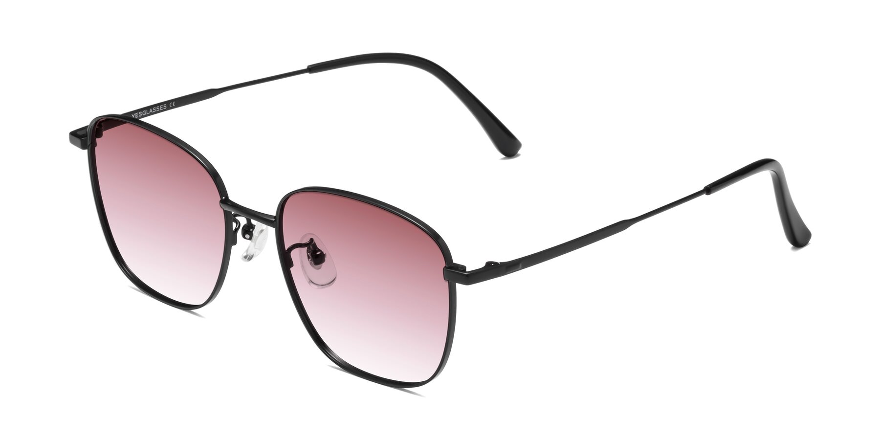 Angle of Tim in Black with Garnet Gradient Lenses