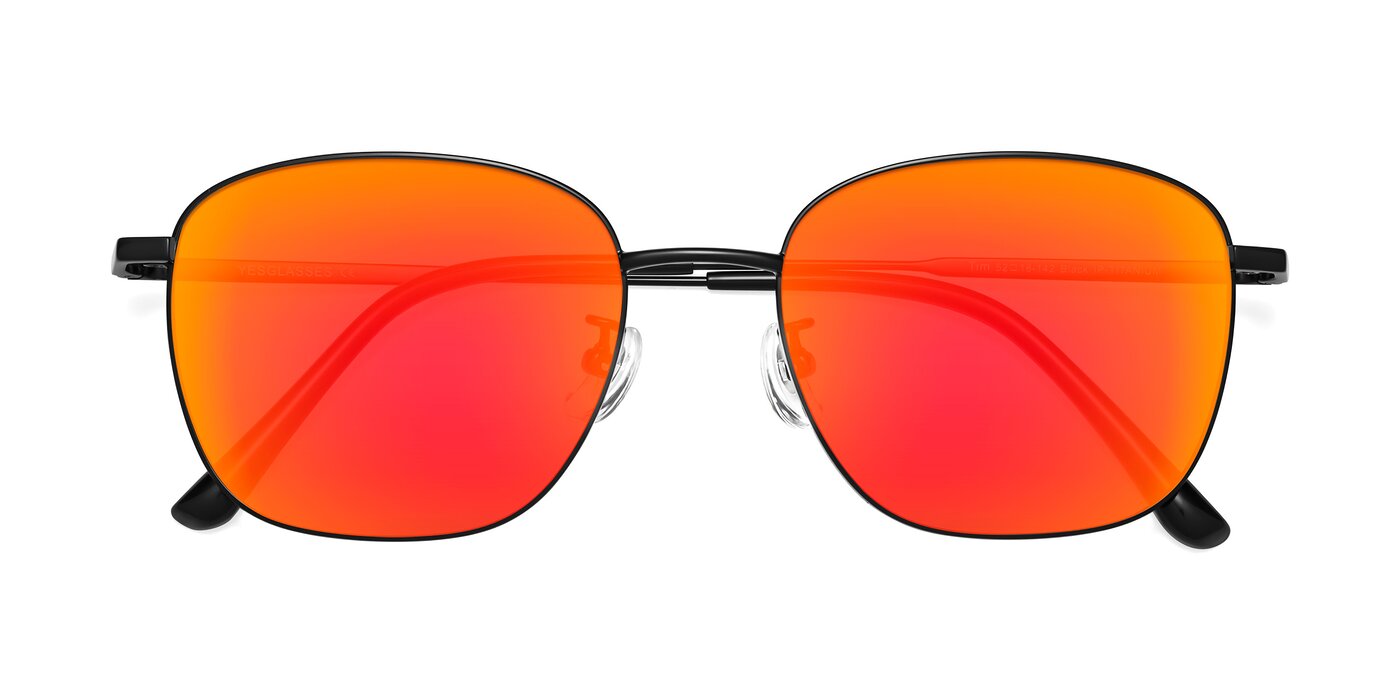 Tim - Black Flash Mirrored Sunglasses
