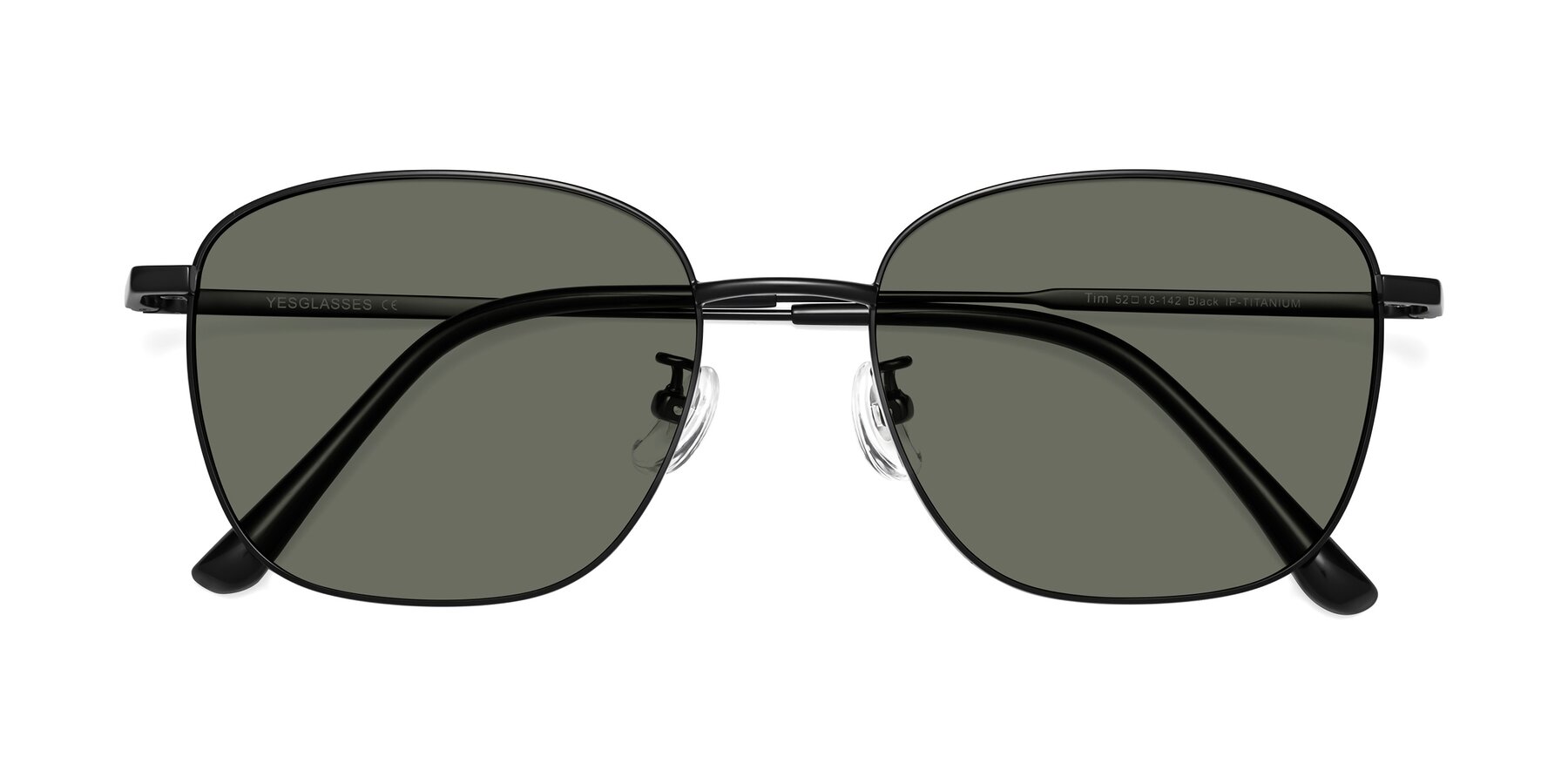 Folded Front of Tim in Black with Gray Polarized Lenses