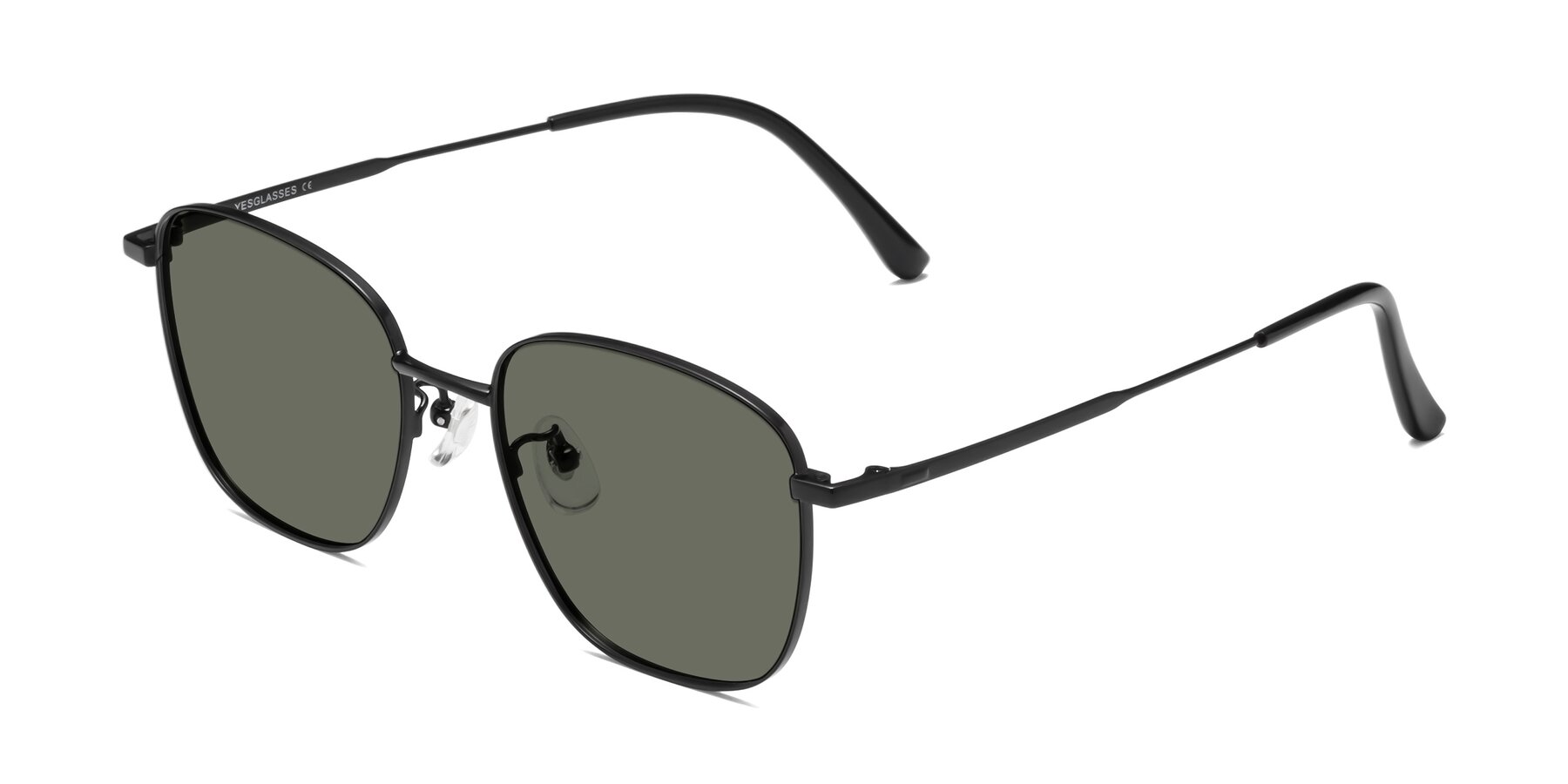 Angle of Tim in Black with Gray Polarized Lenses