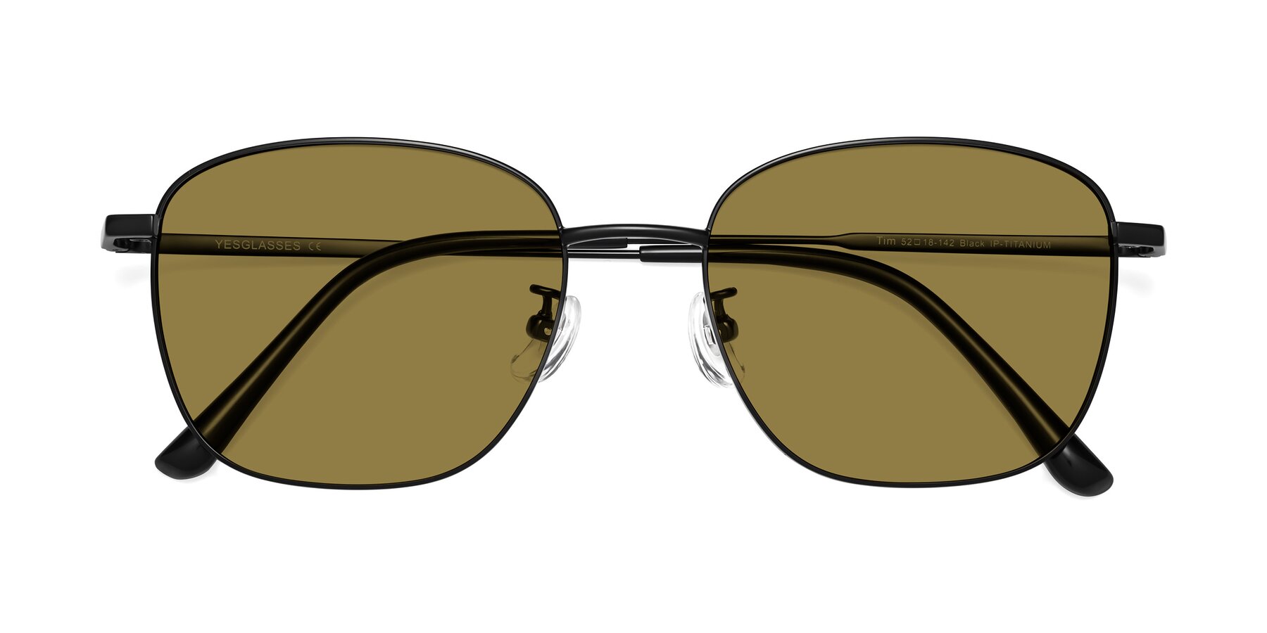 Folded Front of Tim in Black with Brown Polarized Lenses