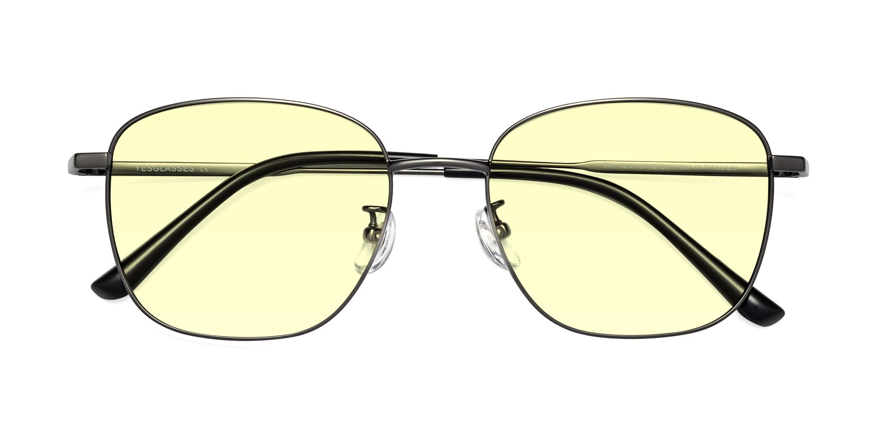 Folded Front of Tim in Gunmental with Light Yellow Tinted Lenses