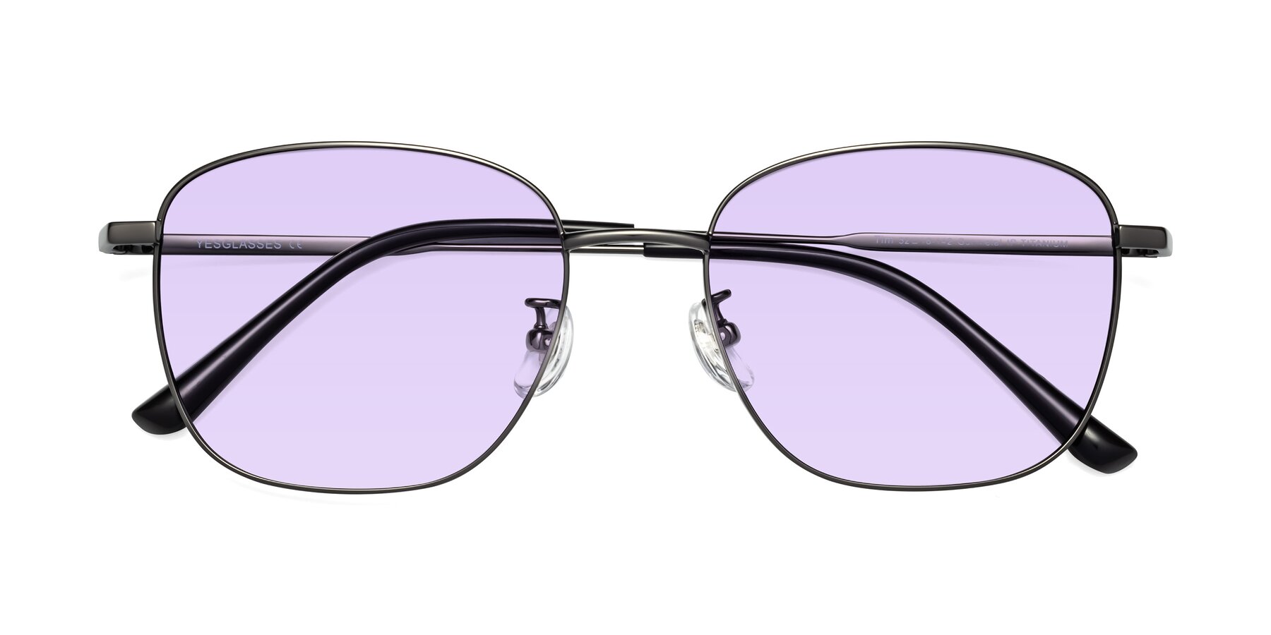 Folded Front of Tim in Gunmental with Light Purple Tinted Lenses