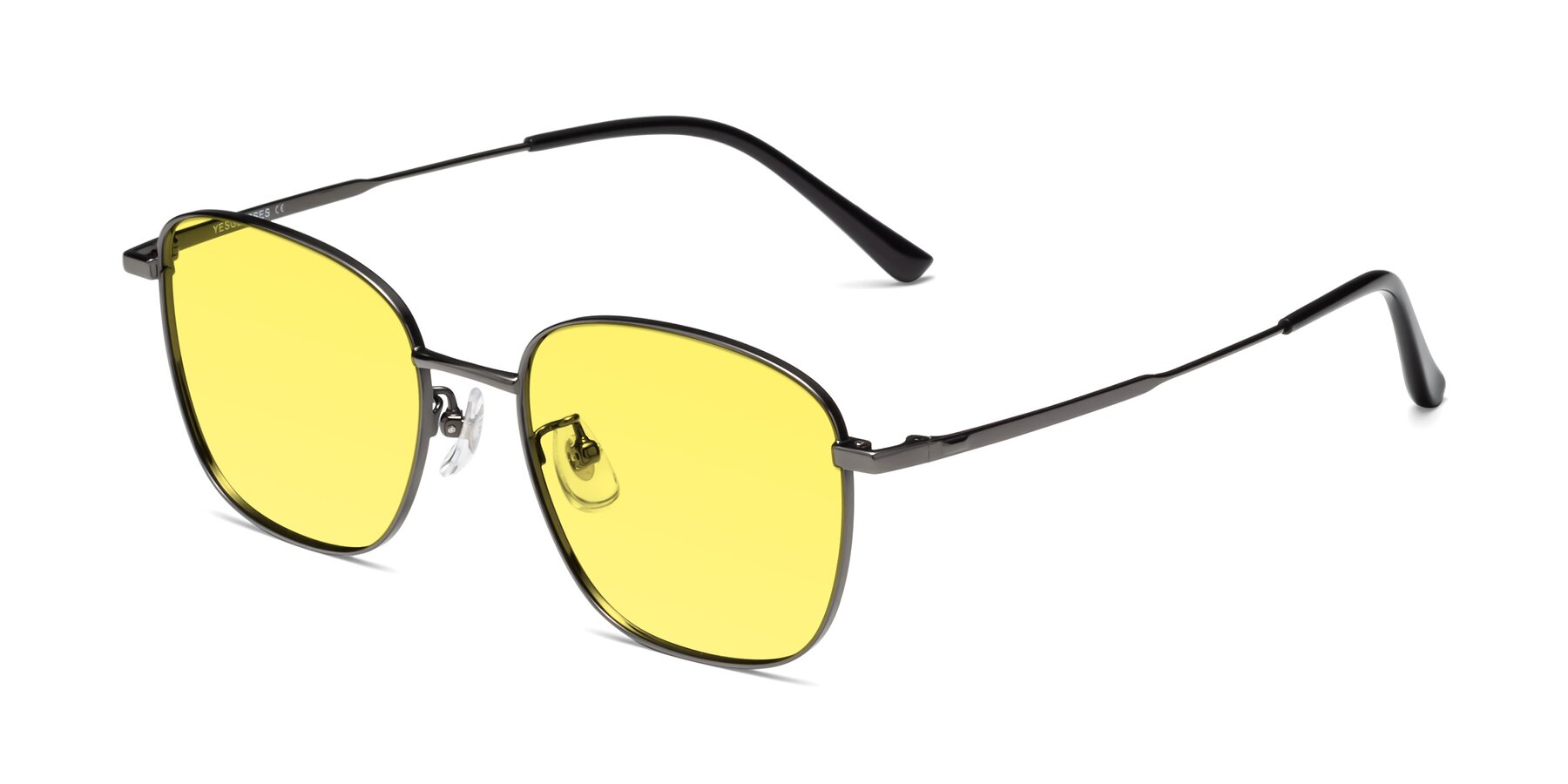 Angle of Tim in Gunmental with Medium Yellow Tinted Lenses