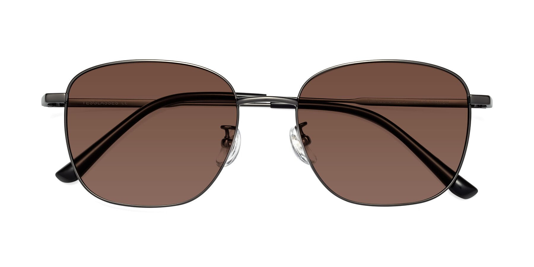 Folded Front of Tim in Gunmental with Brown Tinted Lenses
