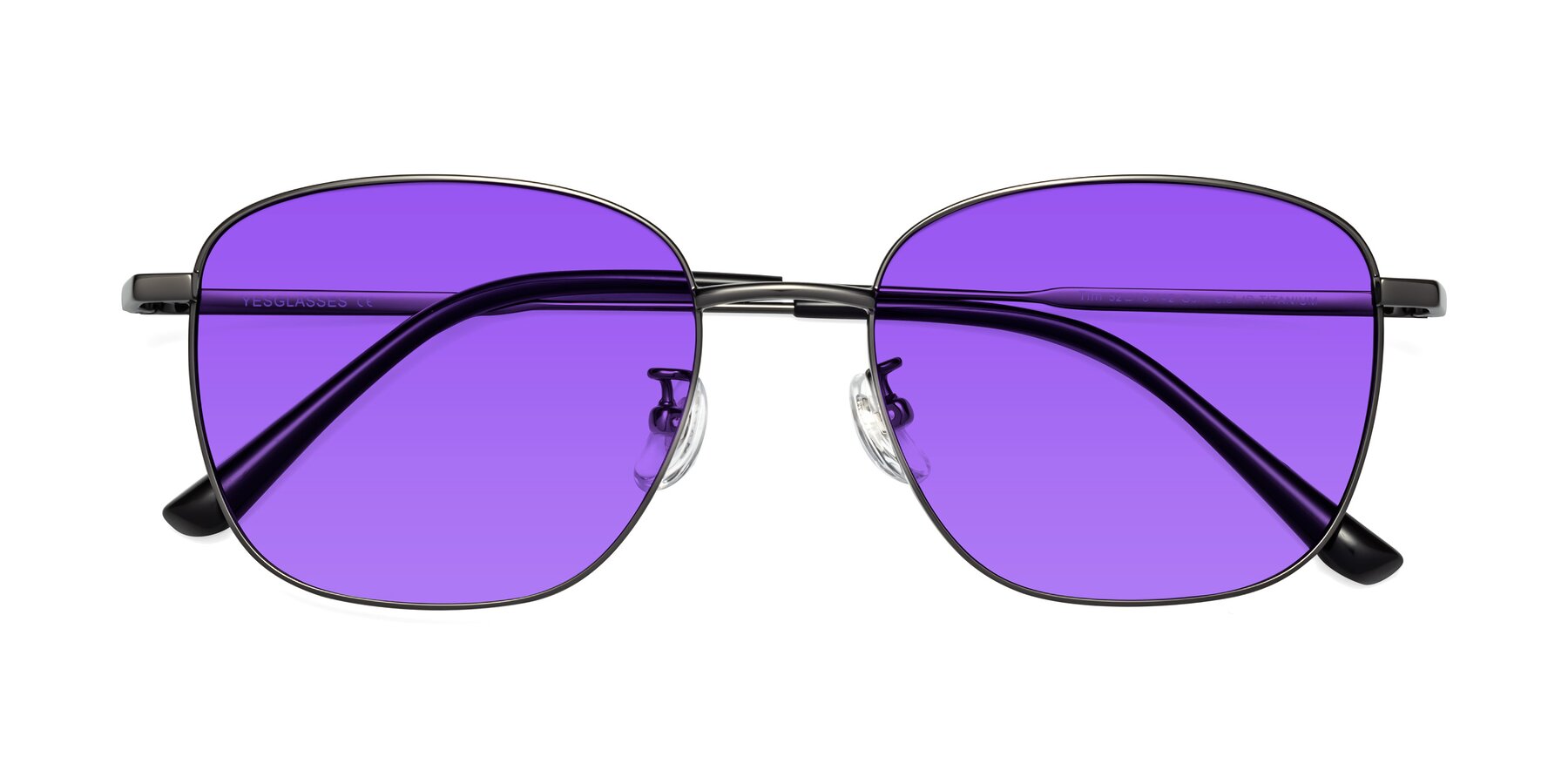 Folded Front of Tim in Gunmental with Purple Tinted Lenses