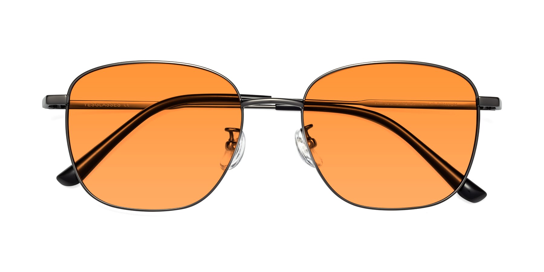 Folded Front of Tim in Gunmental with Orange Tinted Lenses