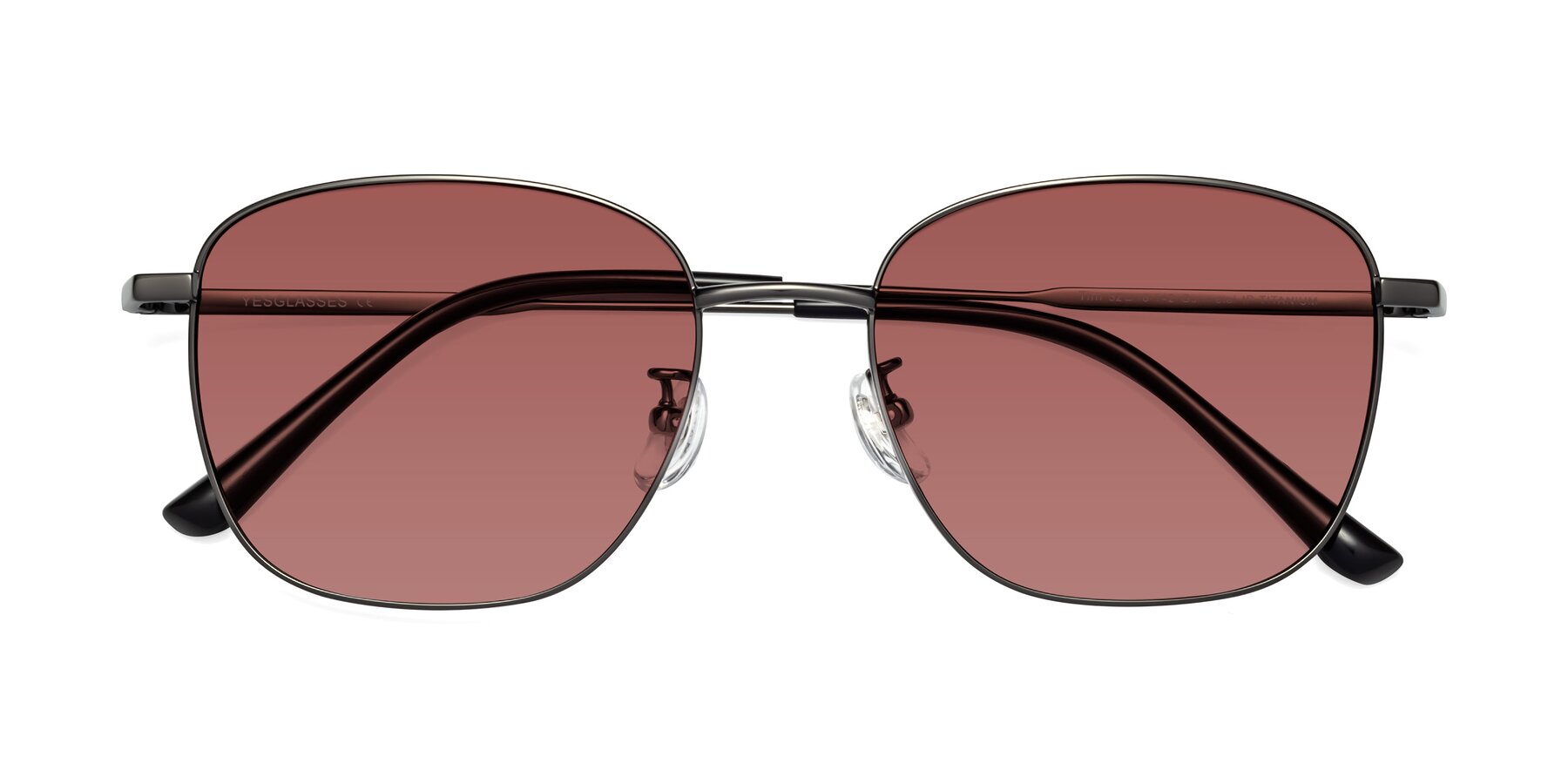 Folded Front of Tim in Gunmental with Garnet Tinted Lenses