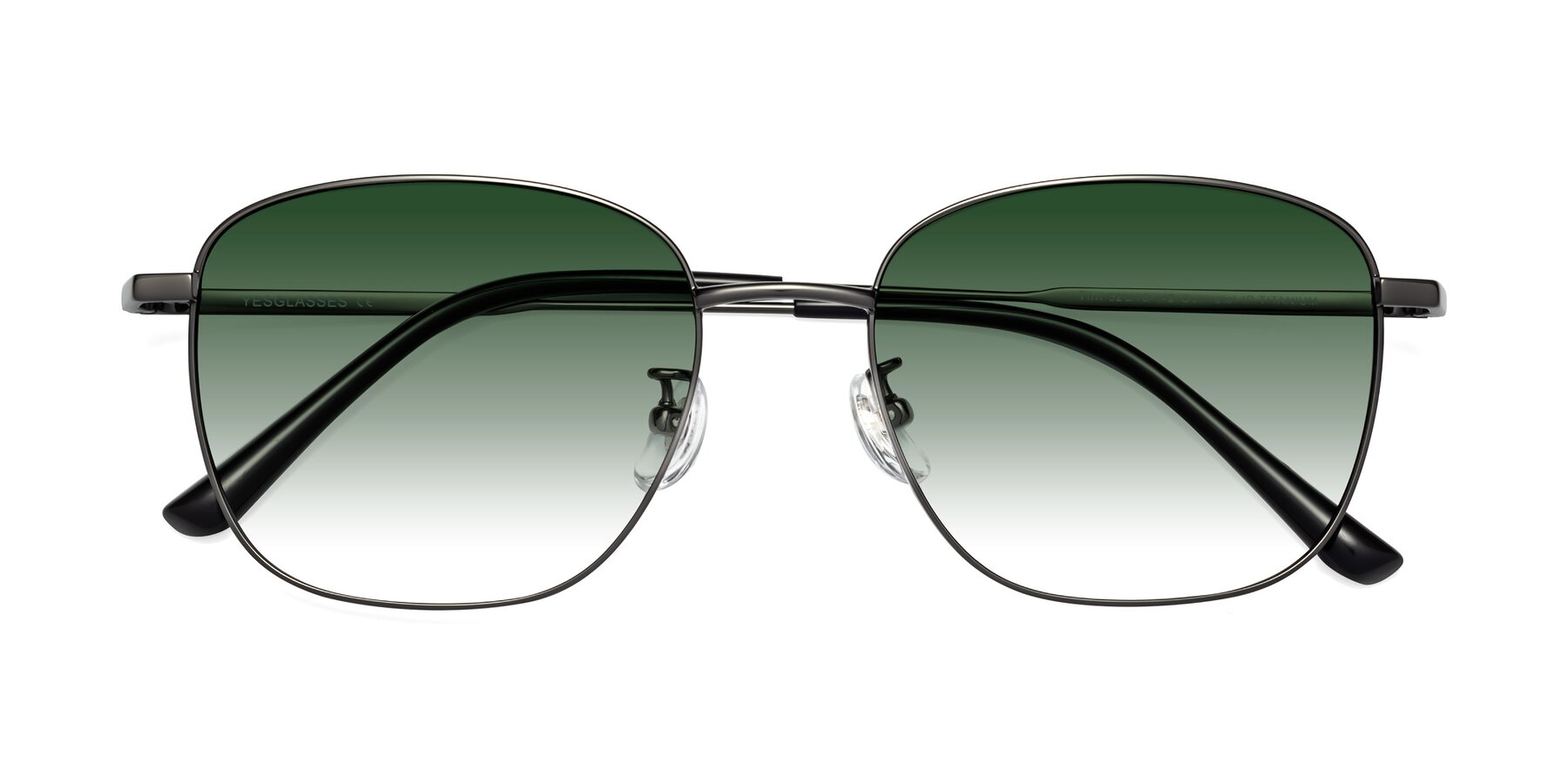Folded Front of Tim in Gunmental with Green Gradient Lenses