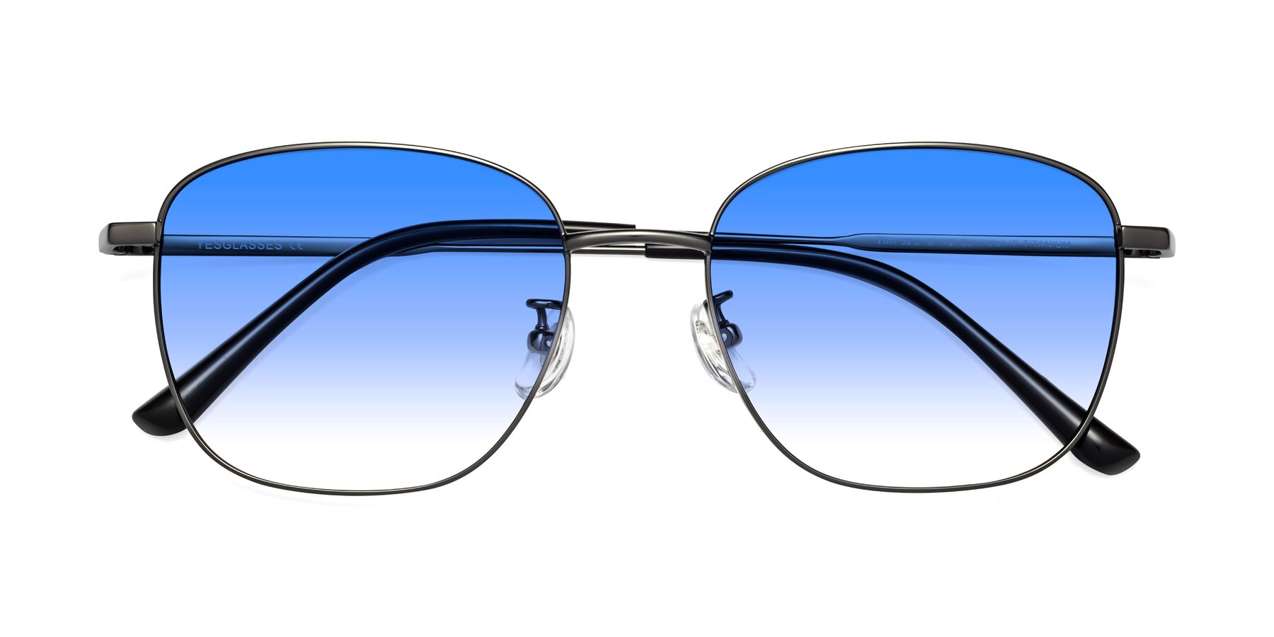 Folded Front of Tim in Gunmental with Blue Gradient Lenses