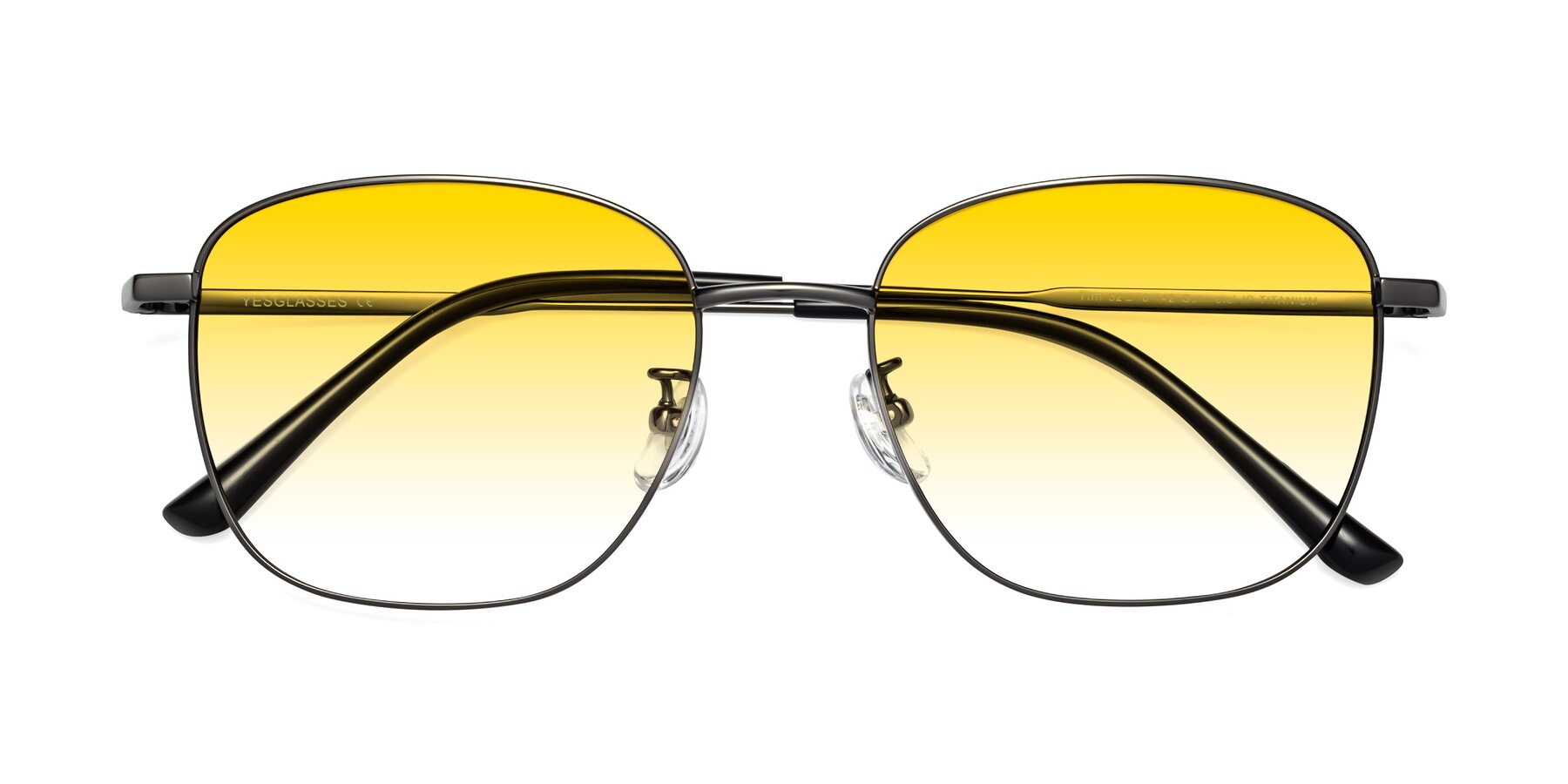 Folded Front of Tim in Gunmental with Yellow Gradient Lenses