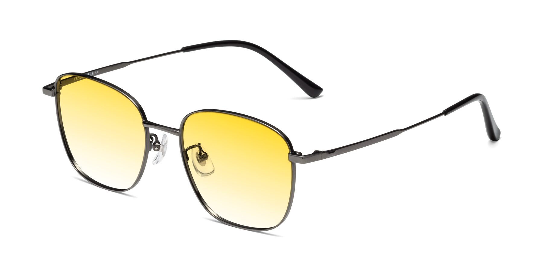 Angle of Tim in Gunmental with Yellow Gradient Lenses