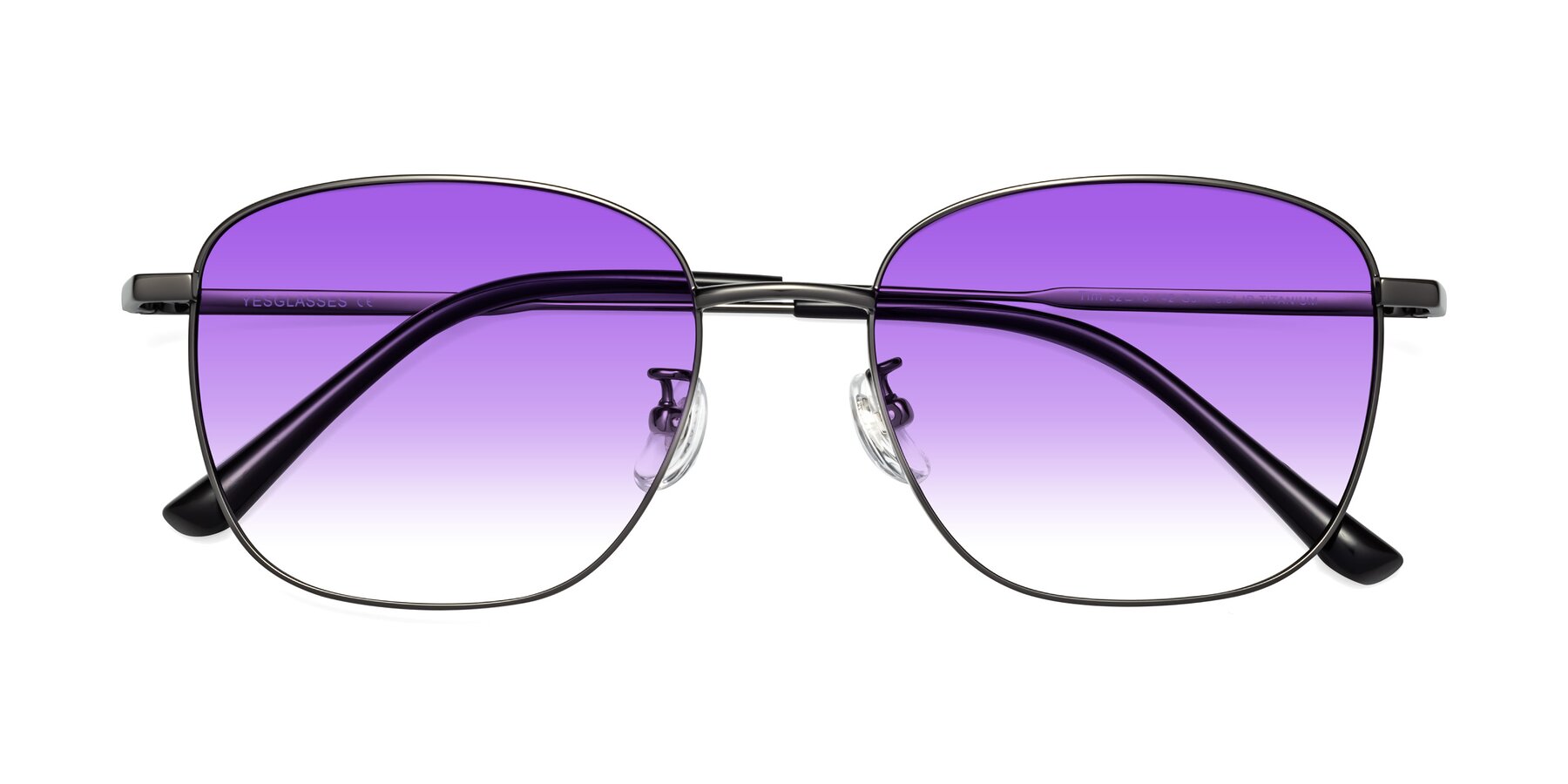 Folded Front of Tim in Gunmental with Purple Gradient Lenses