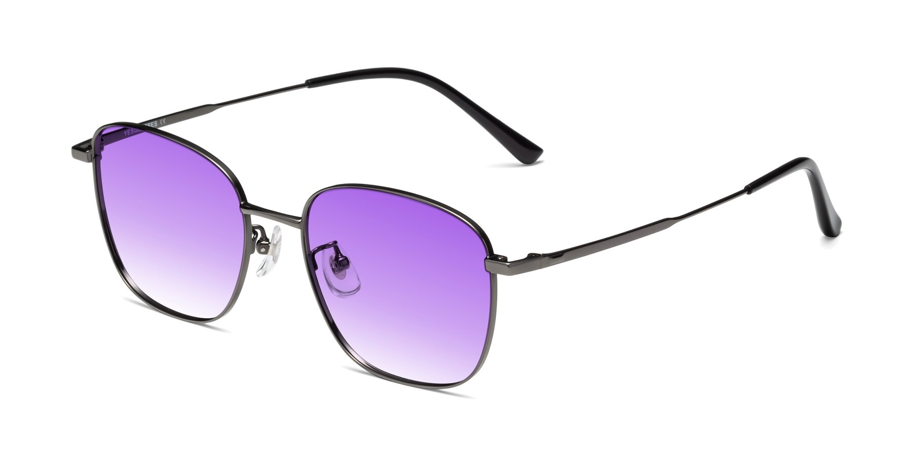 Angle of Tim in Gunmental with Purple Gradient Lenses
