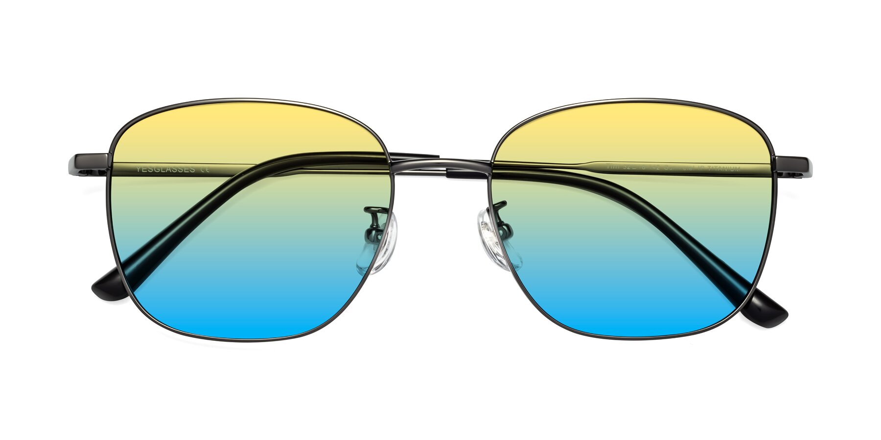 Folded Front of Tim in Gunmental with Yellow / Blue Gradient Lenses
