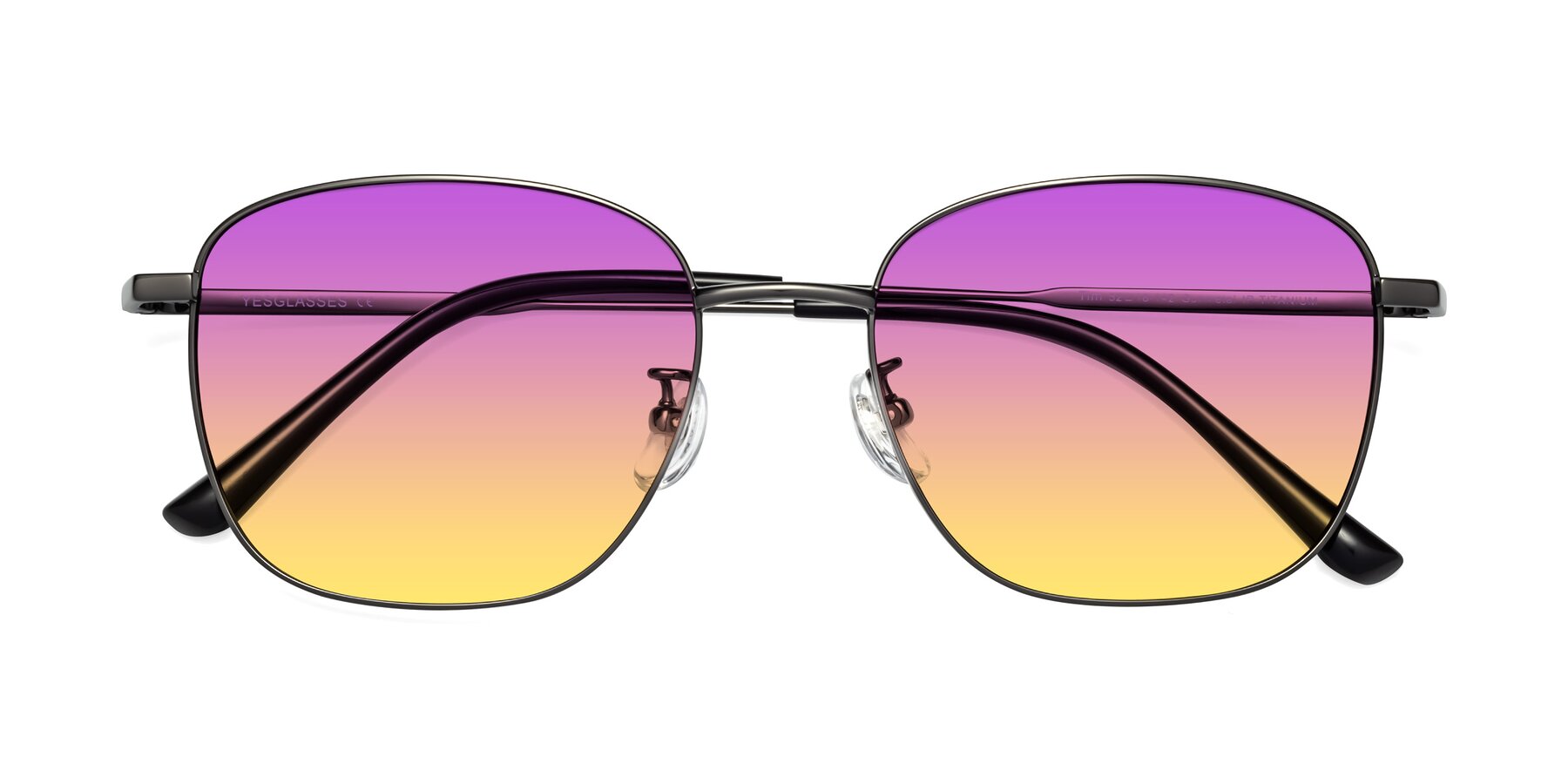 Folded Front of Tim in Gunmental with Purple / Yellow Gradient Lenses