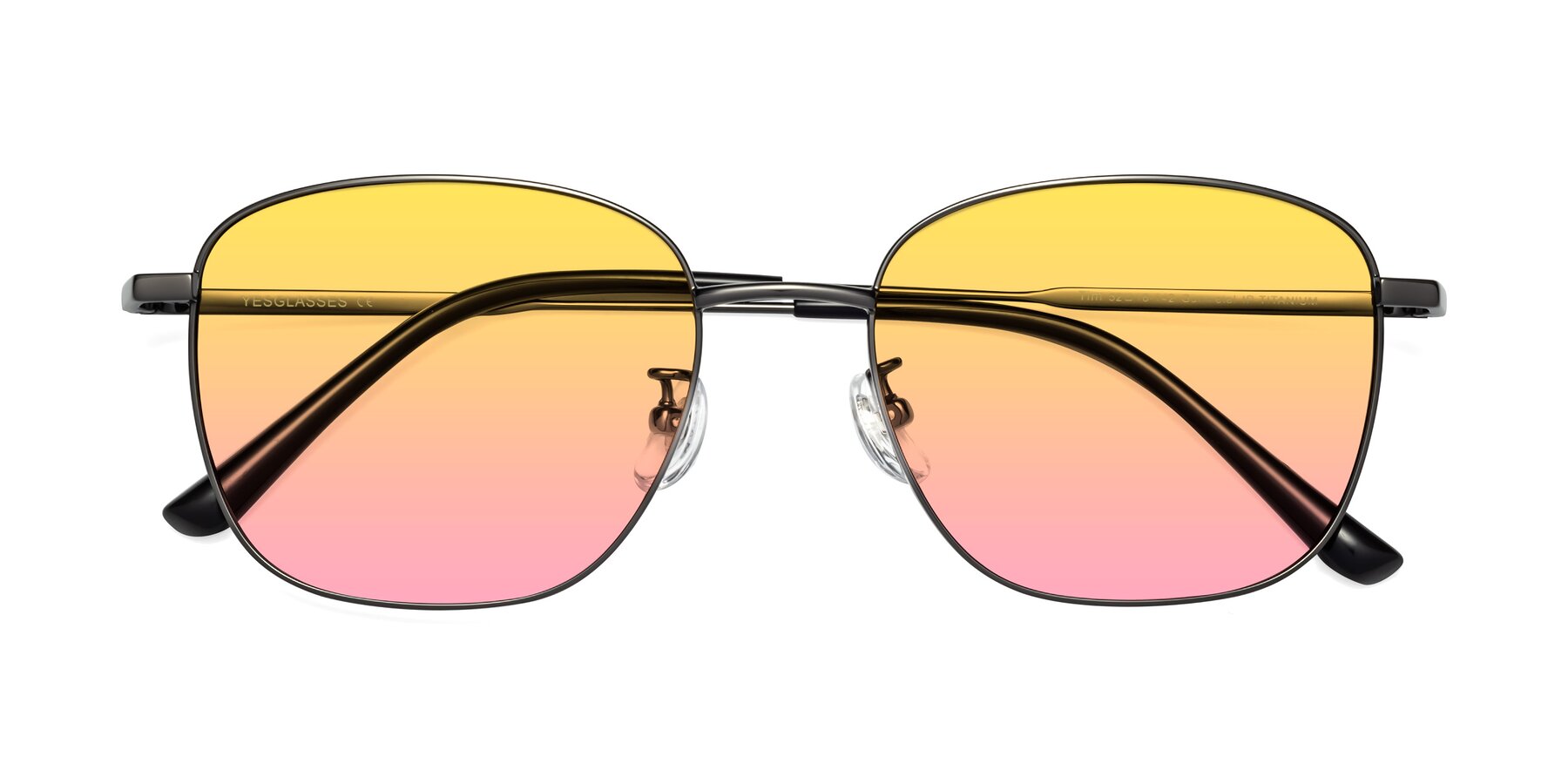 Folded Front of Tim in Gunmental with Yellow / Pink Gradient Lenses