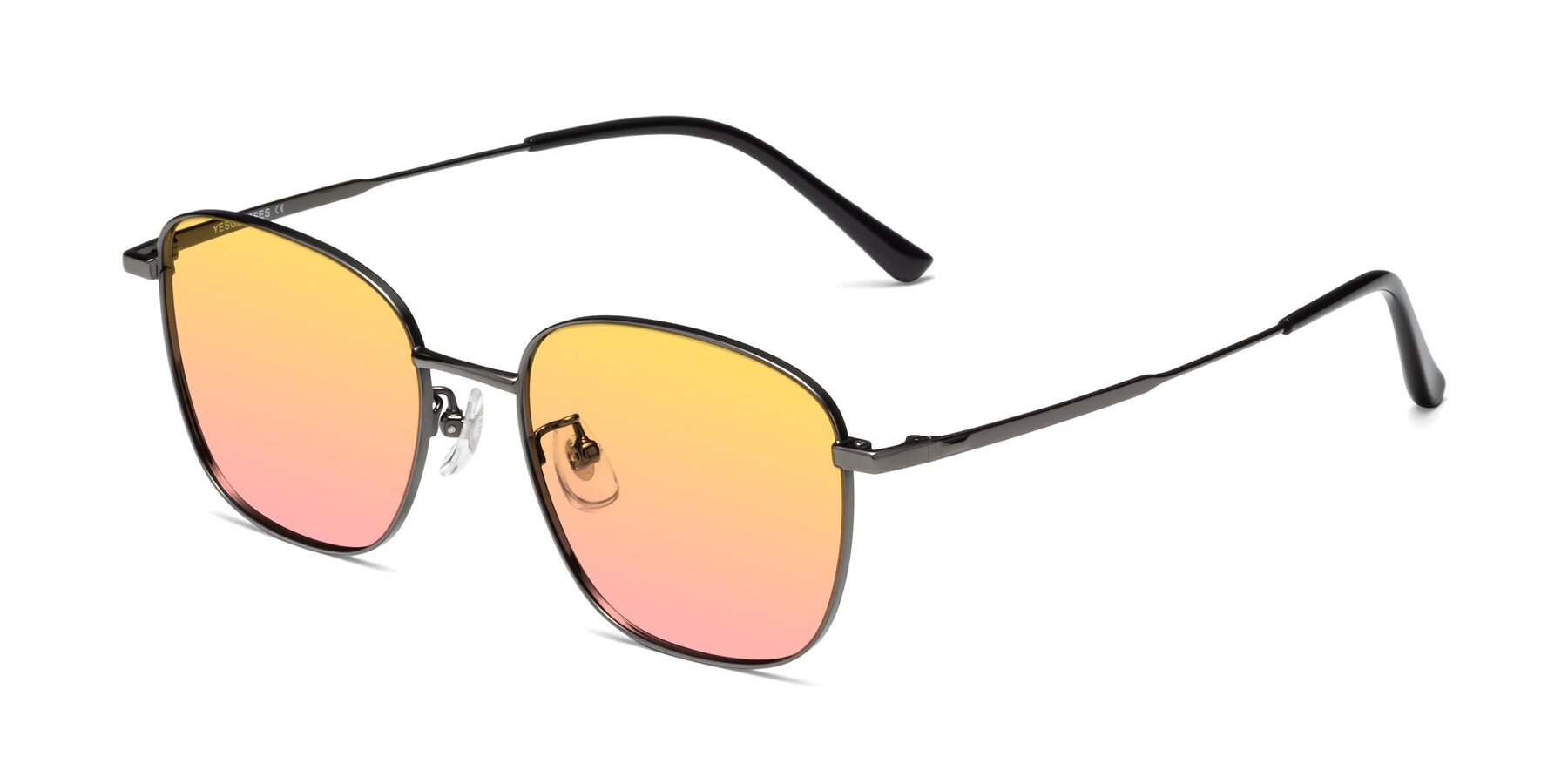Angle of Tim in Gunmental with Yellow / Pink Gradient Lenses