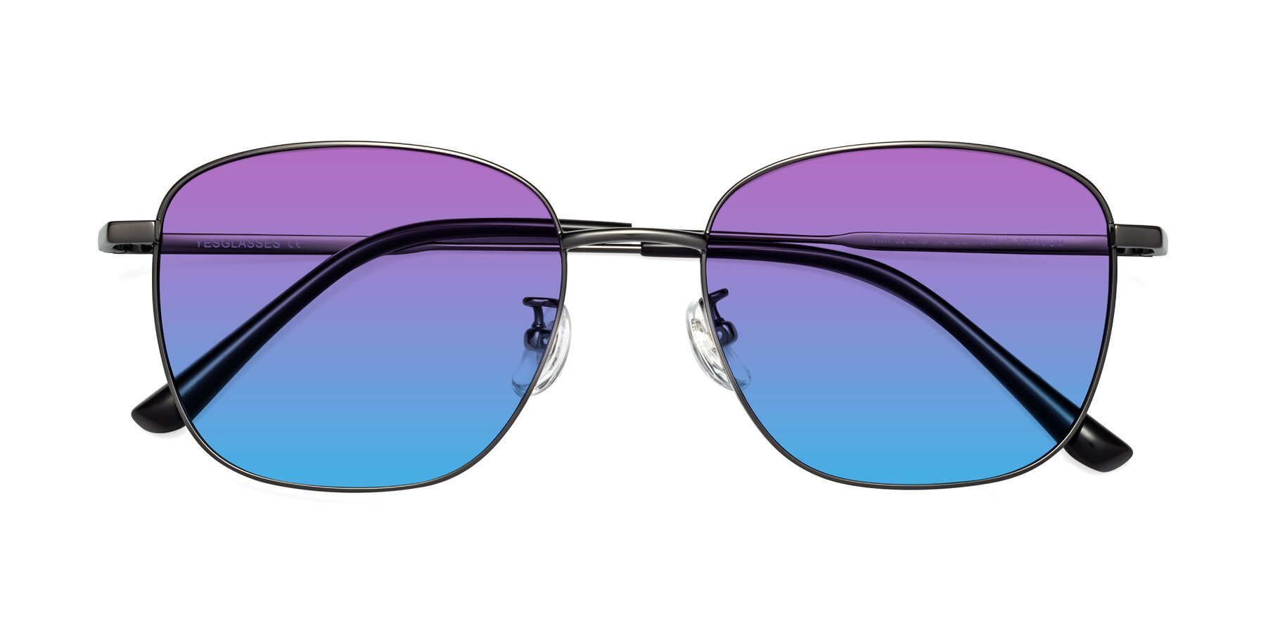 Folded Front of Tim in Gunmental with Purple / Blue Gradient Lenses