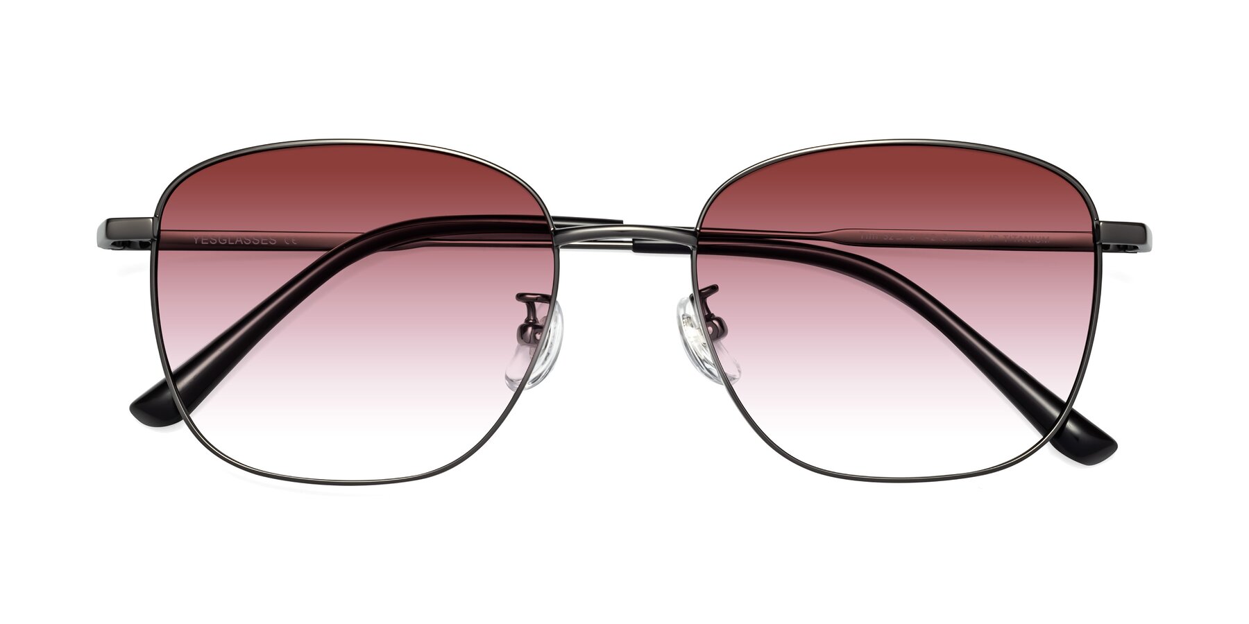 Folded Front of Tim in Gunmental with Garnet Gradient Lenses