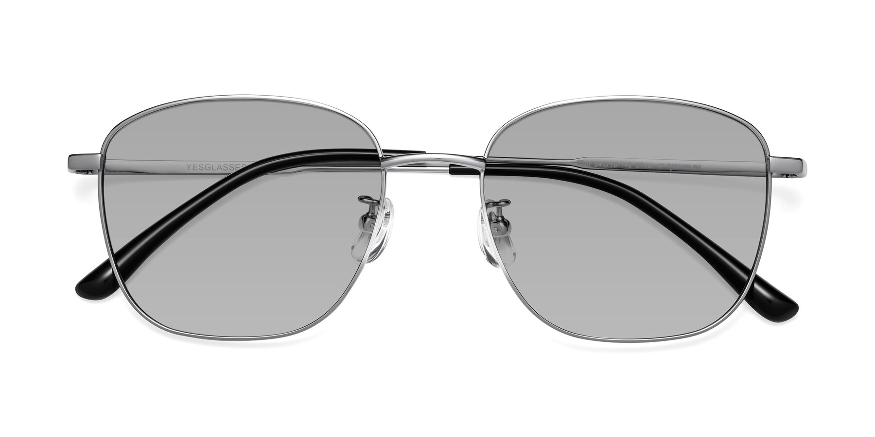 Folded Front of Tim in Silver with Light Gray Tinted Lenses