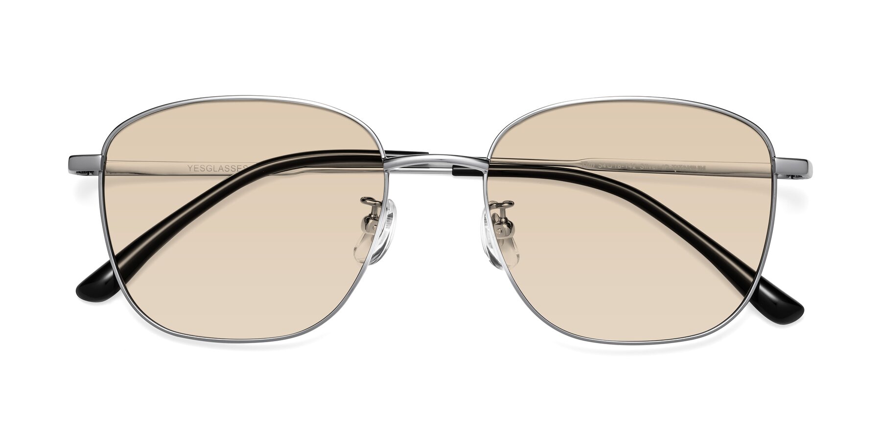 Folded Front of Tim in Silver with Light Brown Tinted Lenses