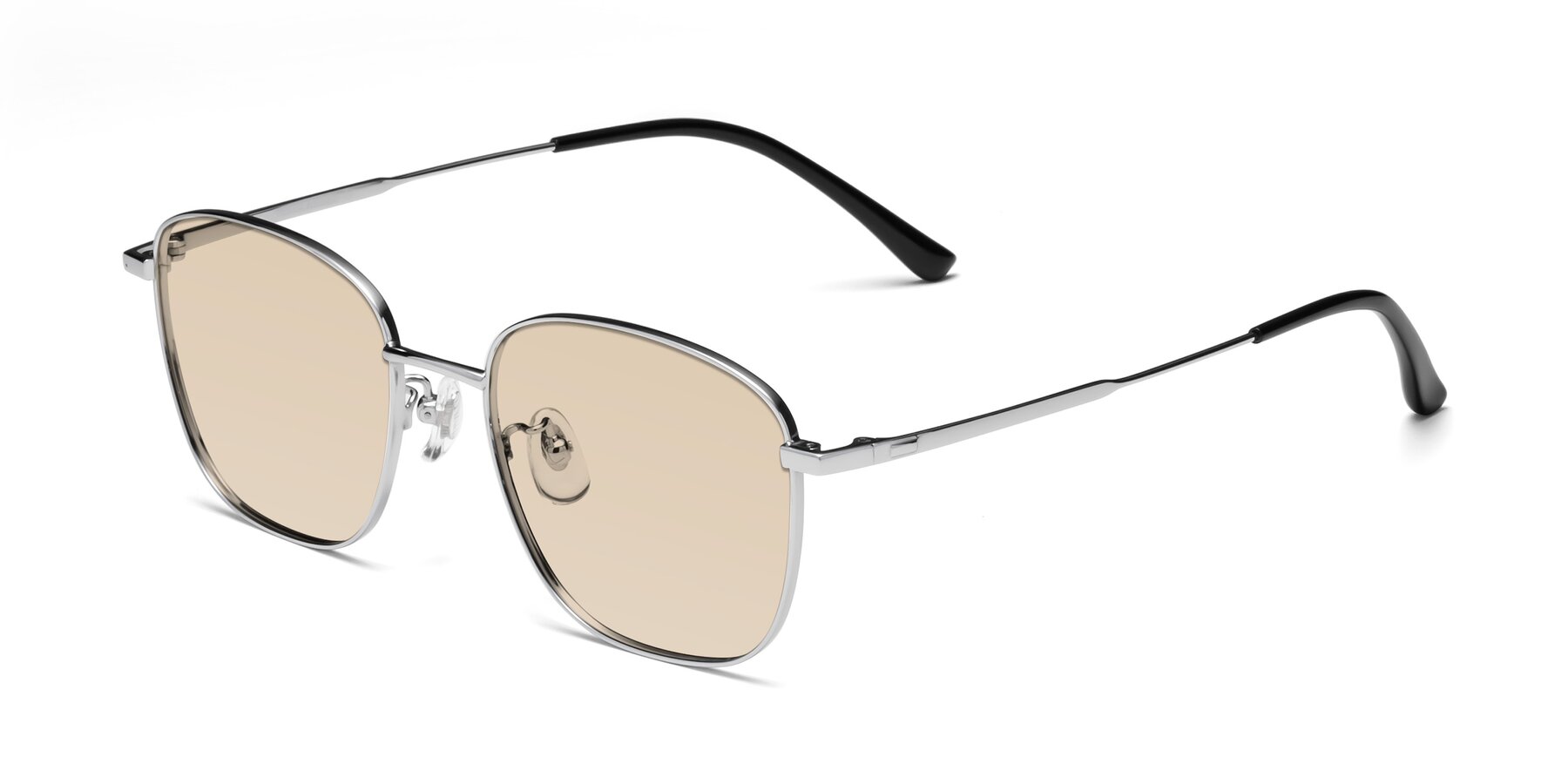 Angle of Tim in Silver with Light Brown Tinted Lenses