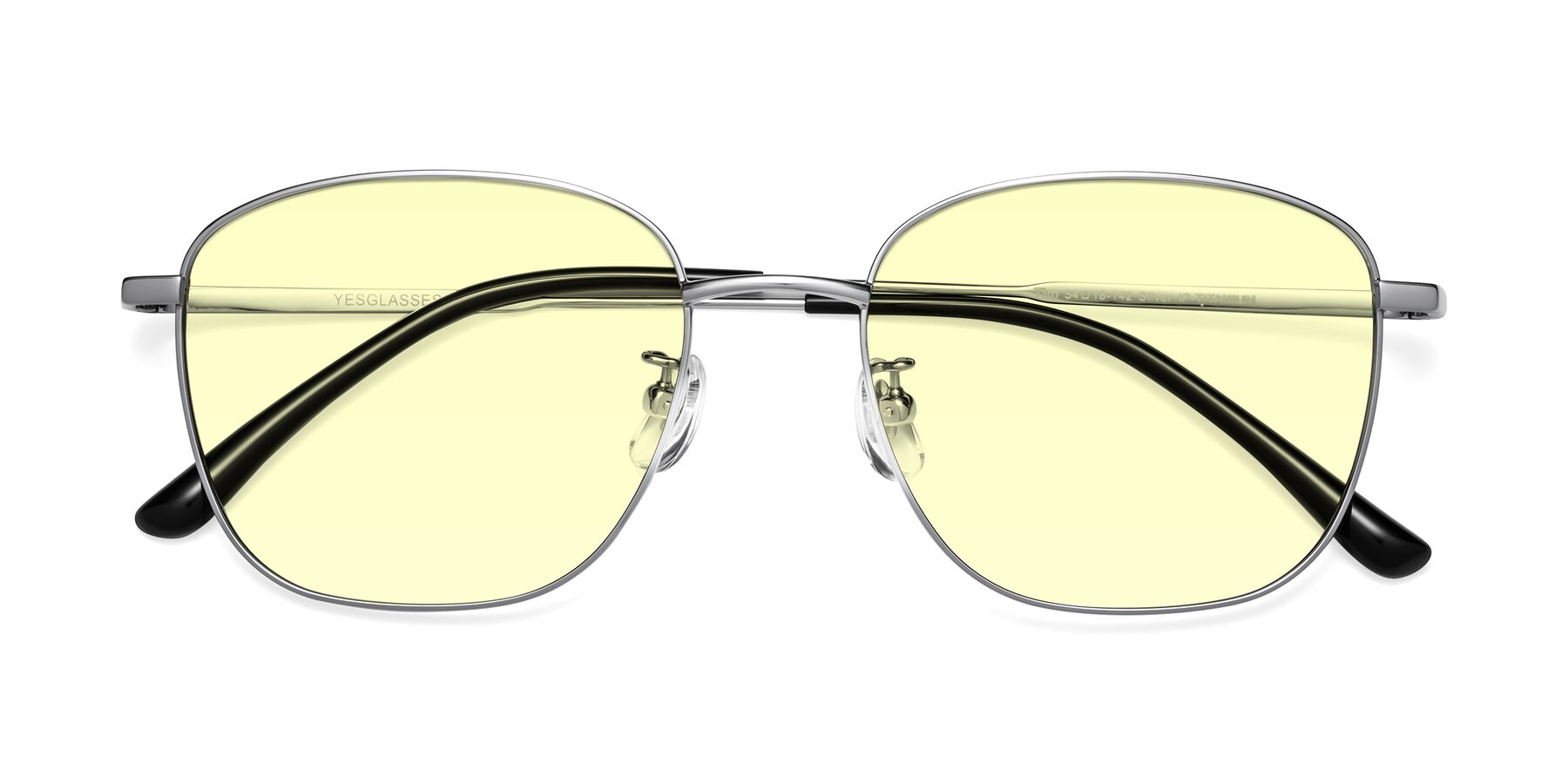 Folded Front of Tim in Silver with Light Yellow Tinted Lenses