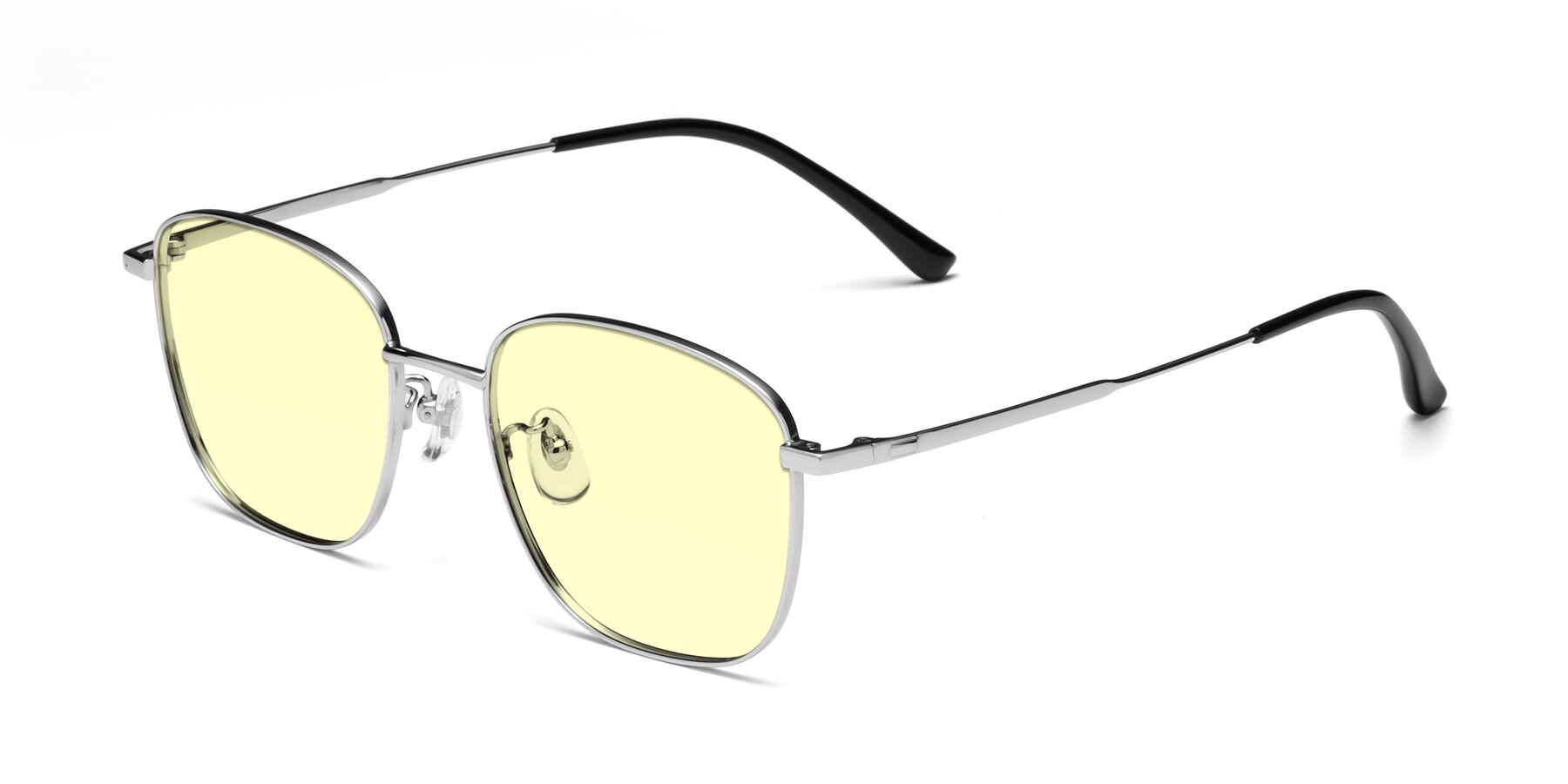 Angle of Tim in Silver with Light Yellow Tinted Lenses