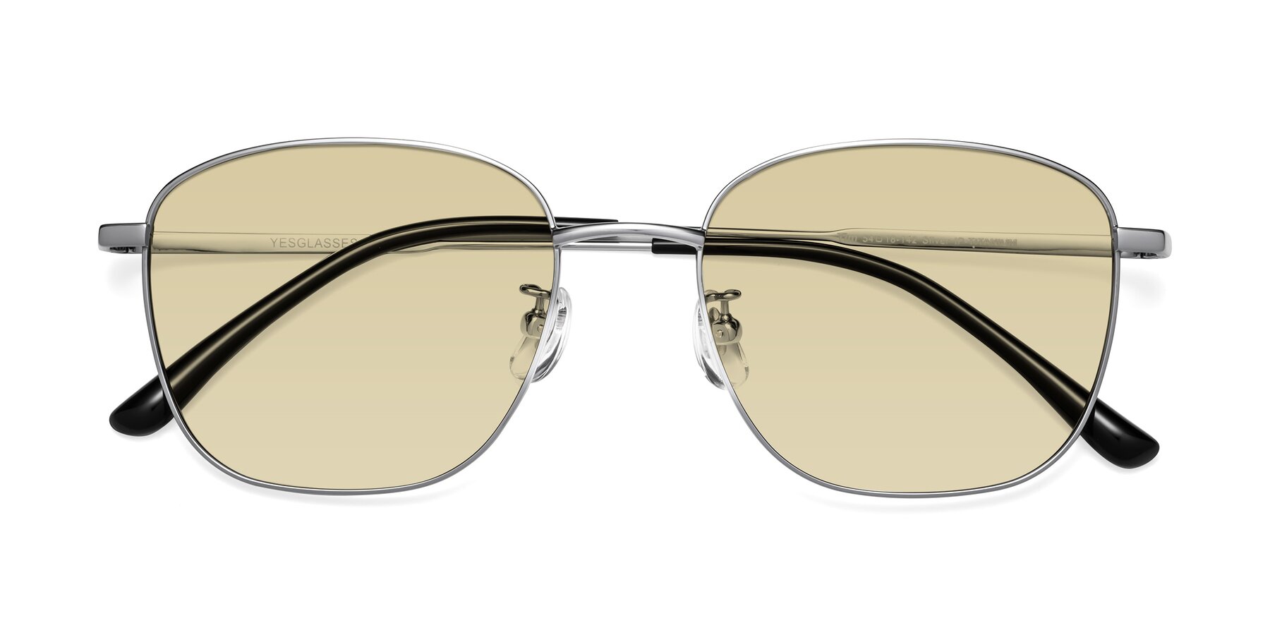Folded Front of Tim in Silver with Light Champagne Tinted Lenses