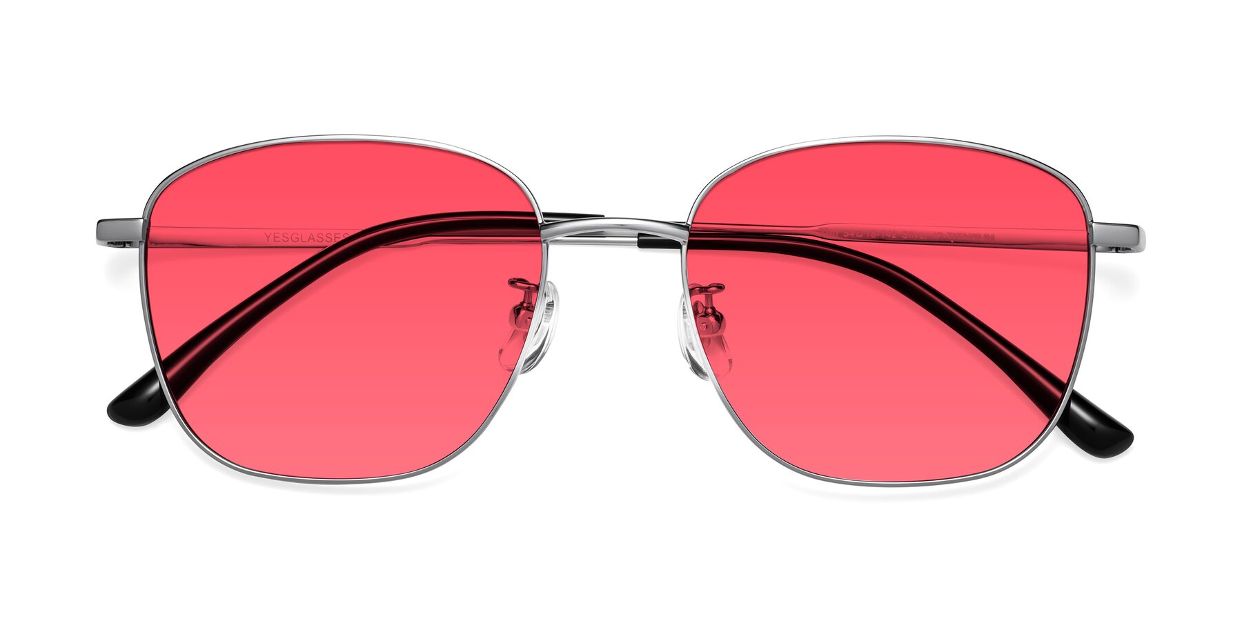 Folded Front of Tim in Silver with Red Tinted Lenses