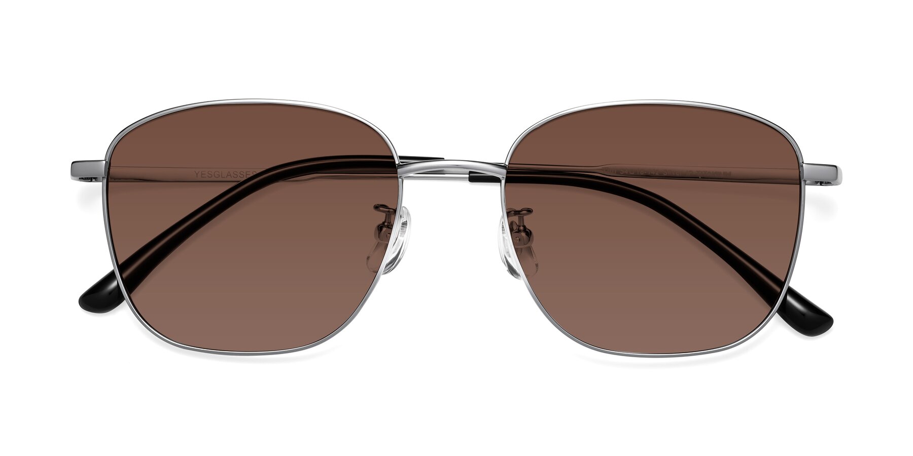 Folded Front of Tim in Silver with Brown Tinted Lenses