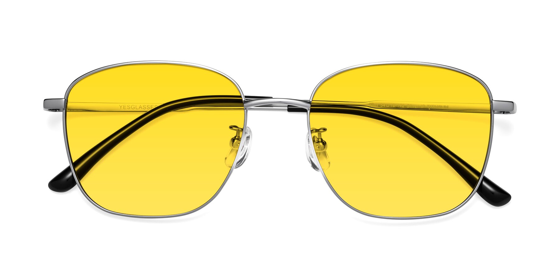 Folded Front of Tim in Silver with Yellow Tinted Lenses