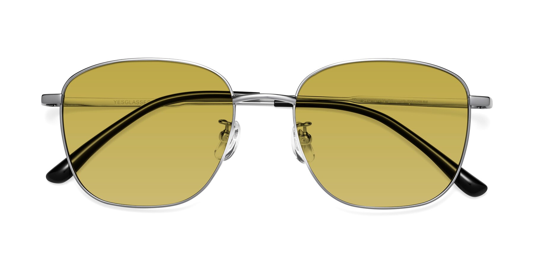 Folded Front of Tim in Silver with Champagne Tinted Lenses