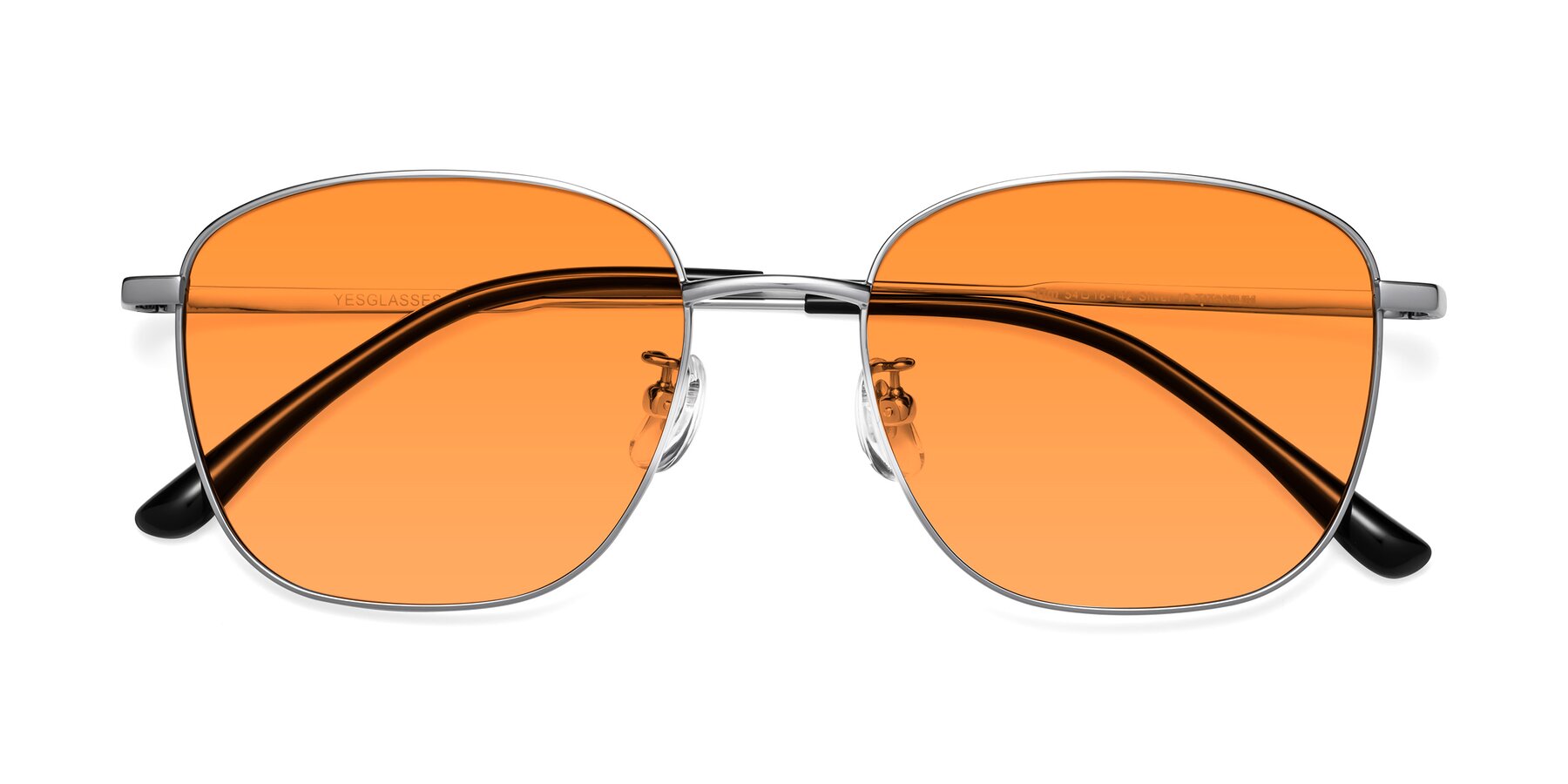 Folded Front of Tim in Silver with Orange Tinted Lenses