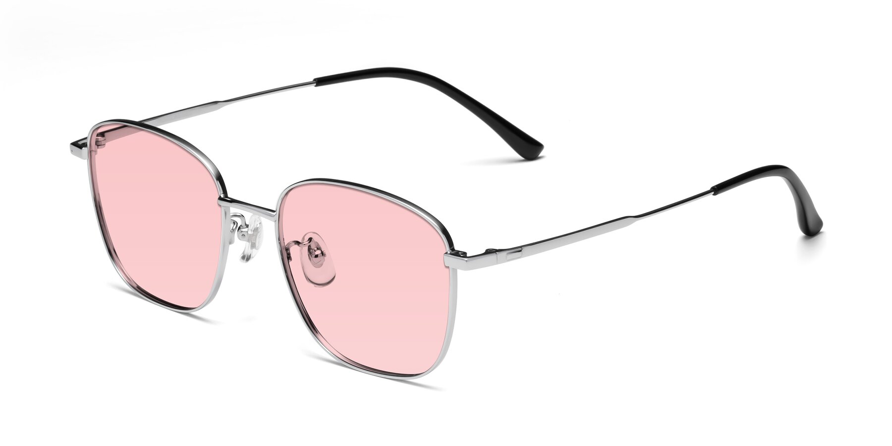 Angle of Tim in Silver with Light Garnet Tinted Lenses