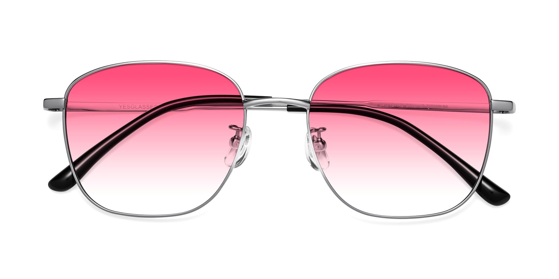 Folded Front of Tim in Silver with Pink Gradient Lenses