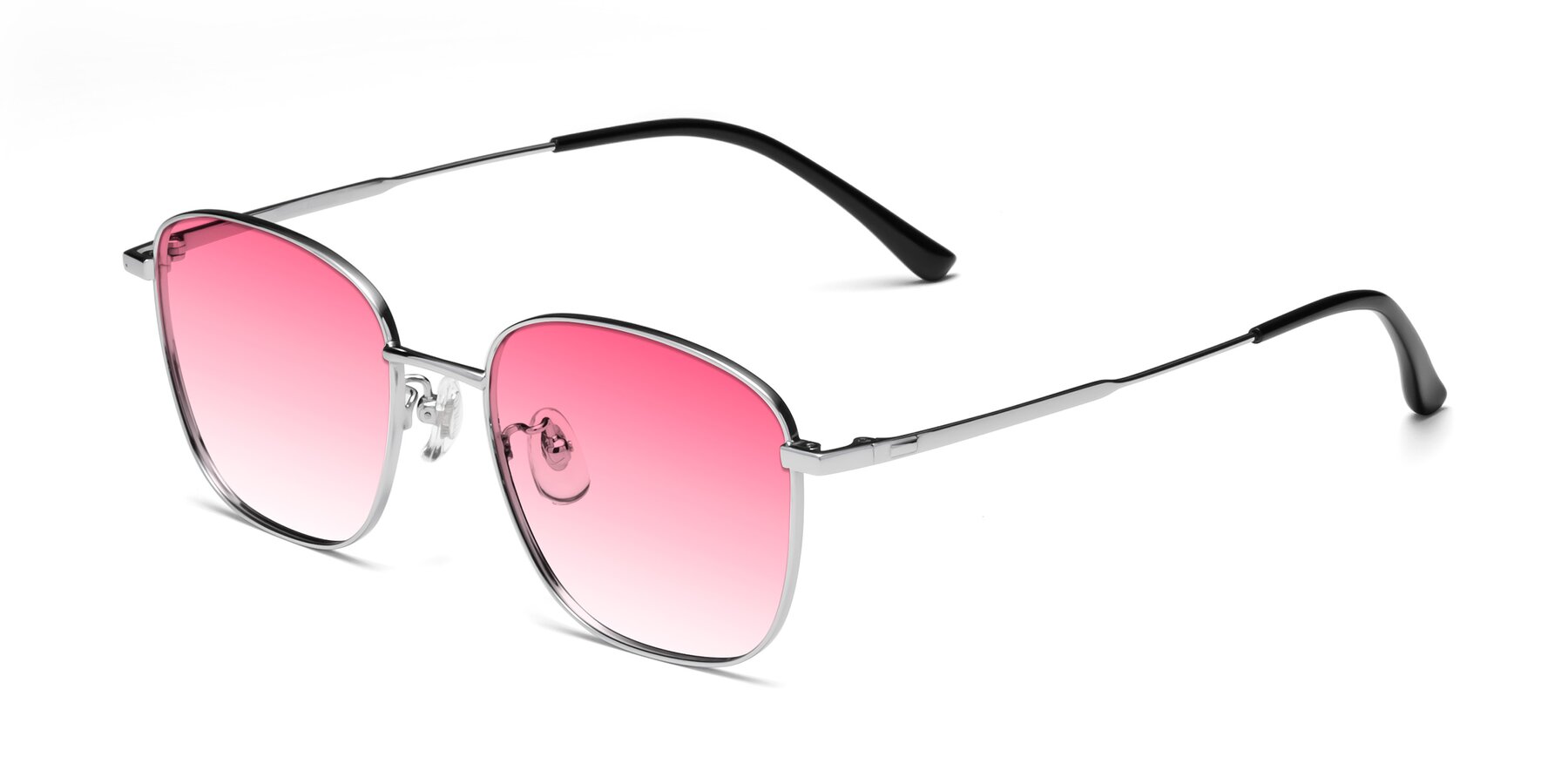 Angle of Tim in Silver with Pink Gradient Lenses