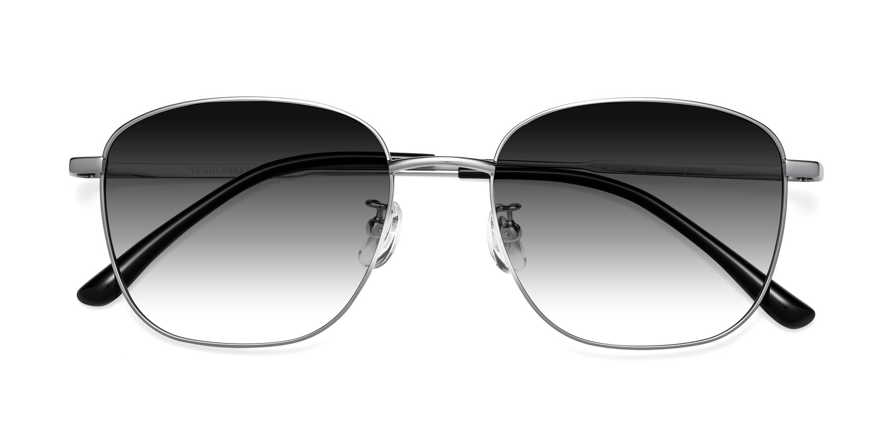 Folded Front of Tim in Silver with Gray Gradient Lenses