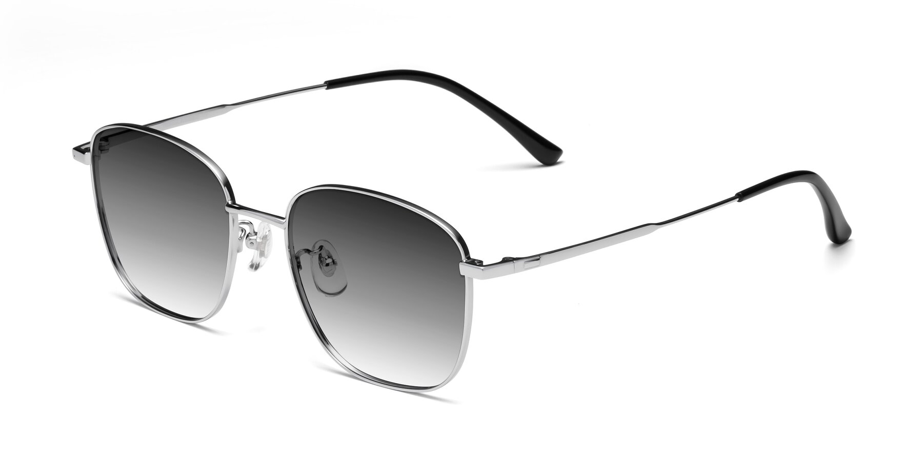 Angle of Tim in Silver with Gray Gradient Lenses