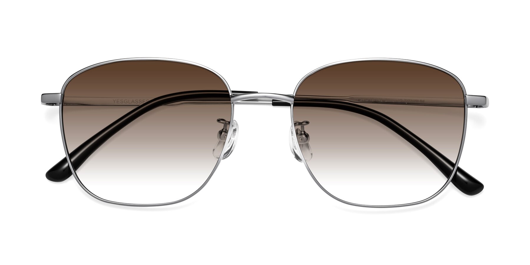 Folded Front of Tim in Silver with Brown Gradient Lenses
