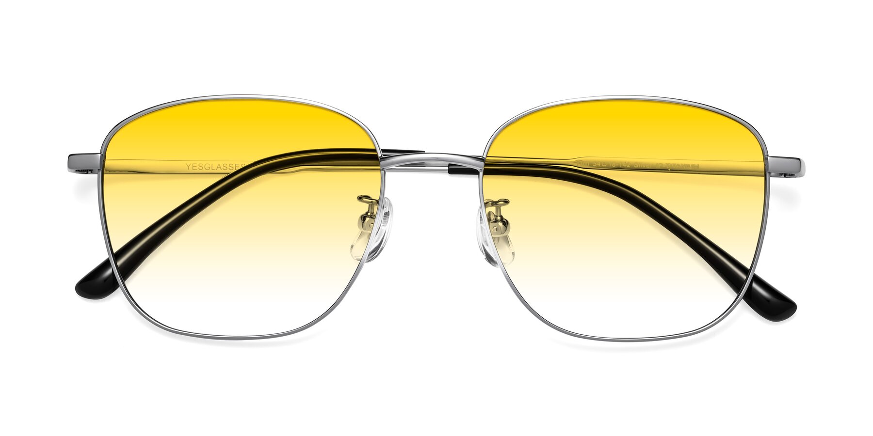 Folded Front of Tim in Silver with Yellow Gradient Lenses