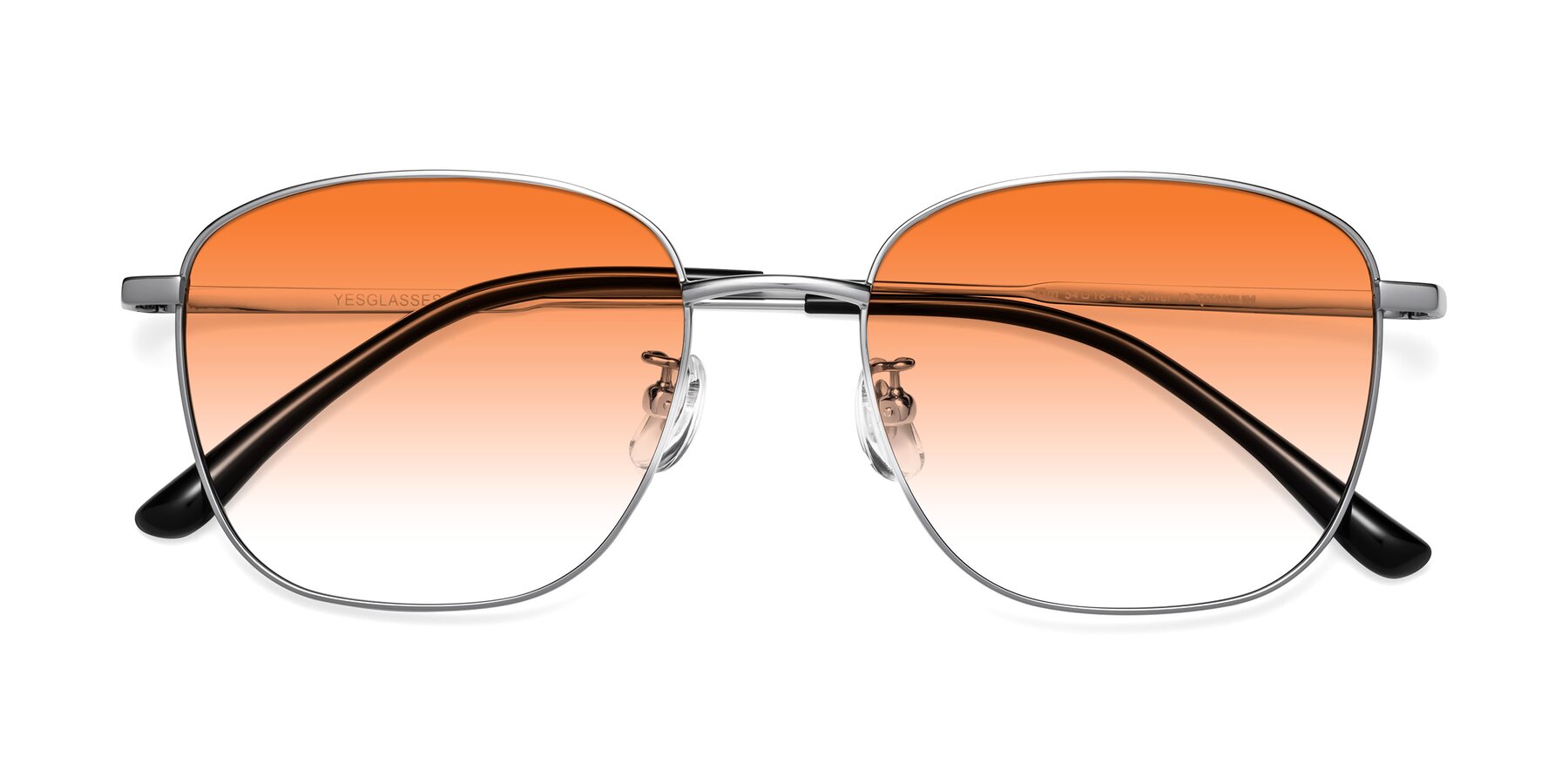Folded Front of Tim in Silver with Orange Gradient Lenses