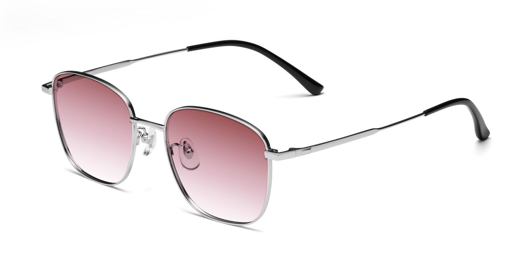 Angle of Tim in Silver with Garnet Gradient Lenses