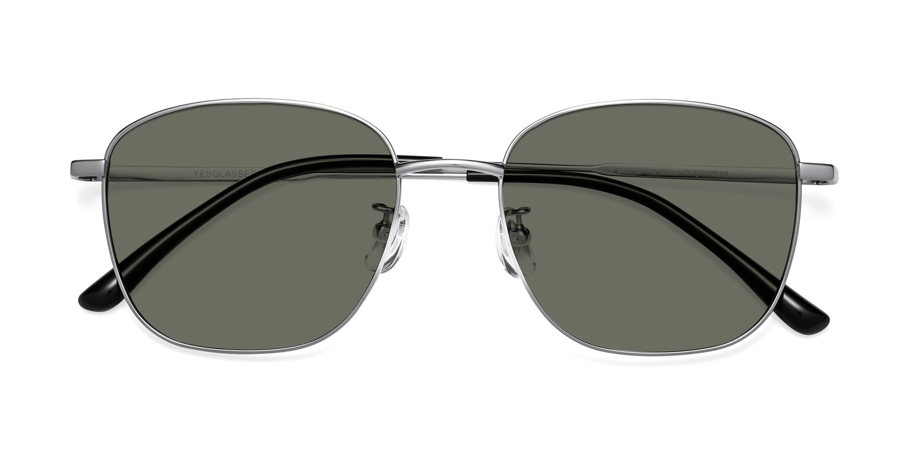 Folded Front of Tim in Silver with Gray Polarized Lenses