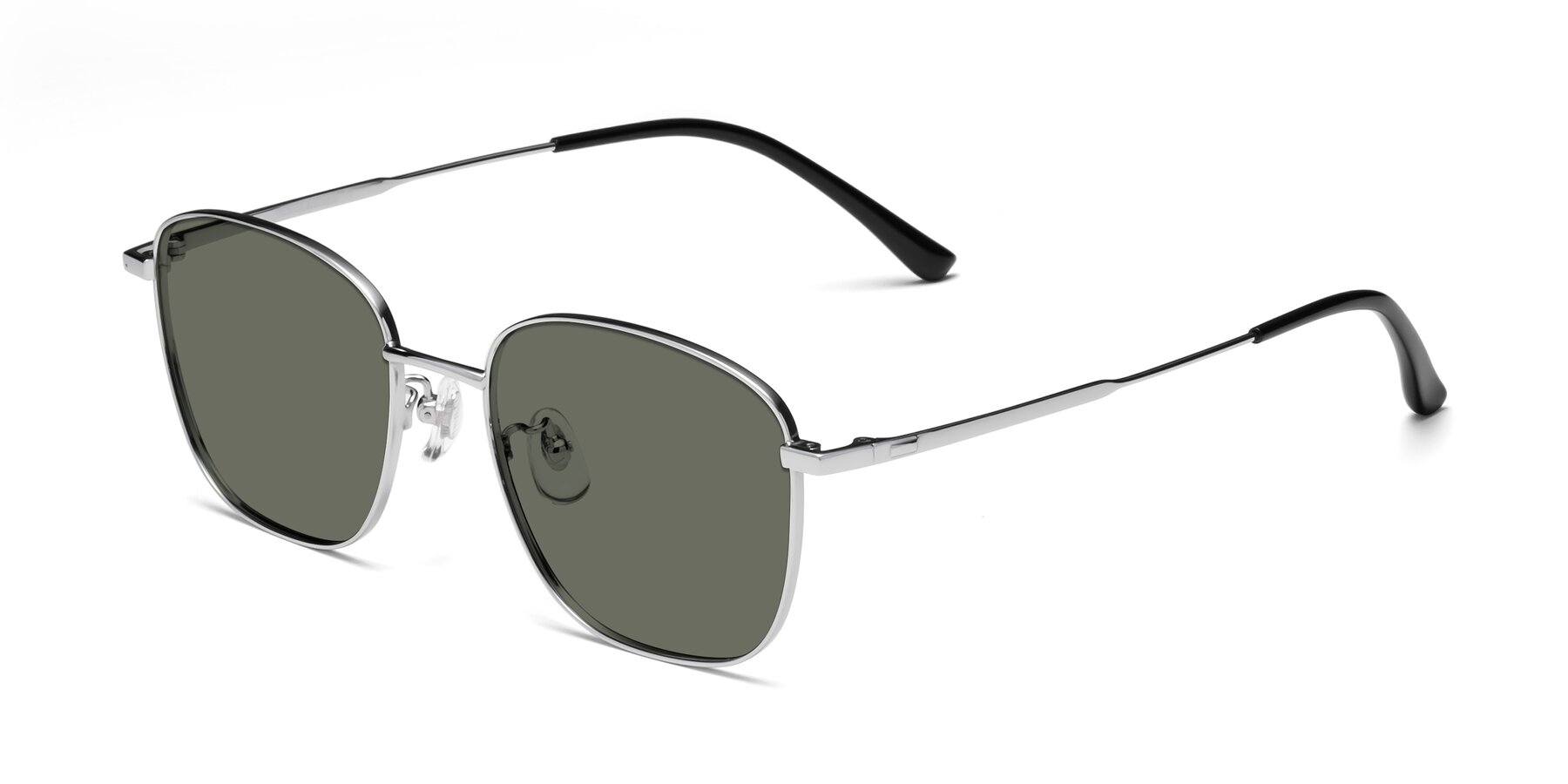 Angle of Tim in Silver with Gray Polarized Lenses