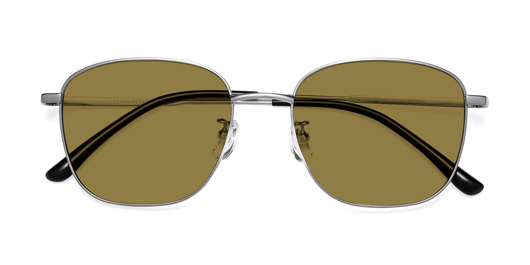 Folded Front of Tim in Silver with Brown Polarized Lenses