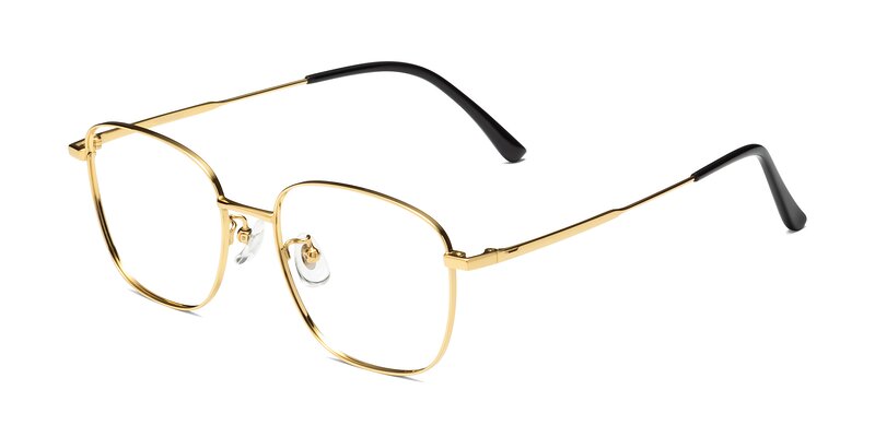 Gold Oversized Titanium Square Eyeglasses - Tim